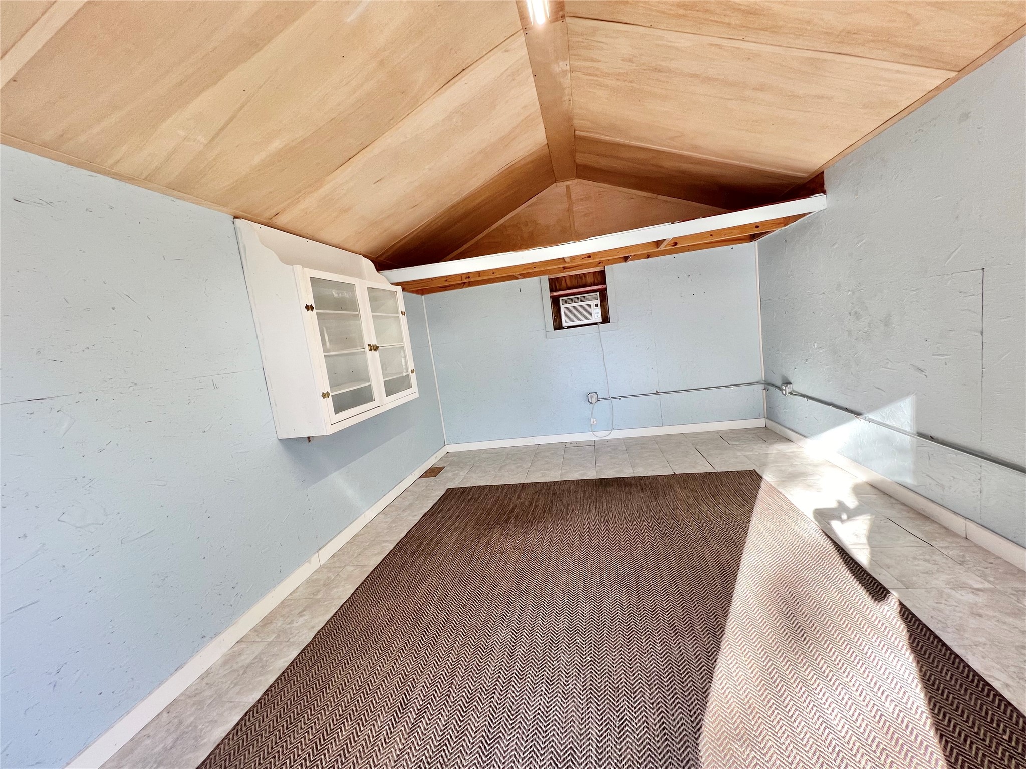 Check it out! Indoor/outdoor carpet and storage cabinet will stay, lots of outlets and storage above.  Great Crafting space, at Home Office, Man Cave, or Kids Gameroom, you decide!