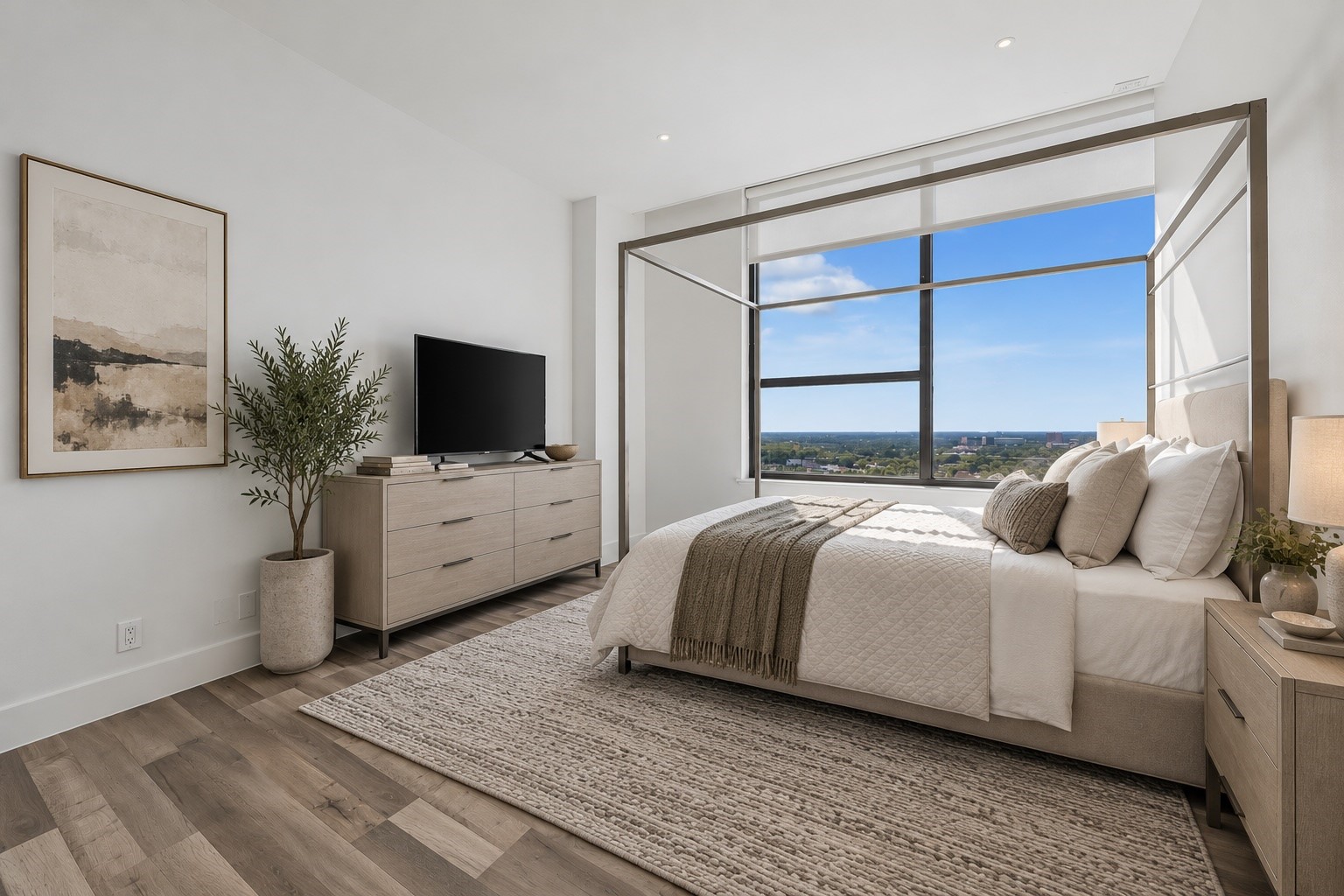 Photo has been virtually staged to illustrate the room's potential. Furniture and dcor are for illustrative purposes only and are not included in lease.