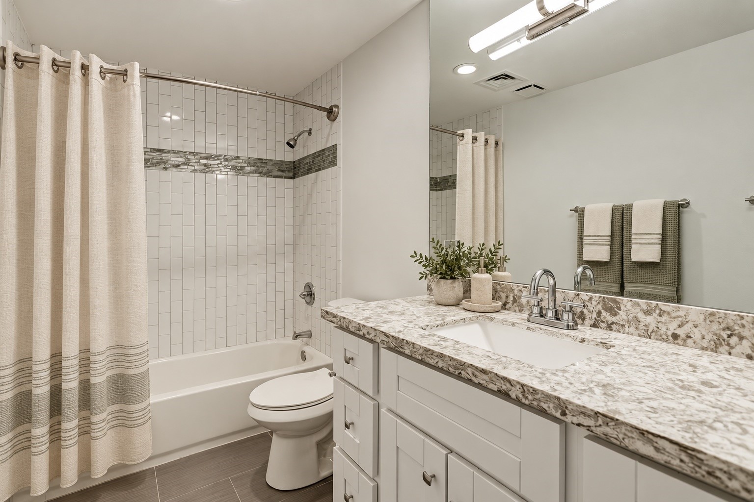 Photo has been virtually staged to illustrate the room's potential. Furniture and dcor are for illustrative purposes only and are not included in lease.