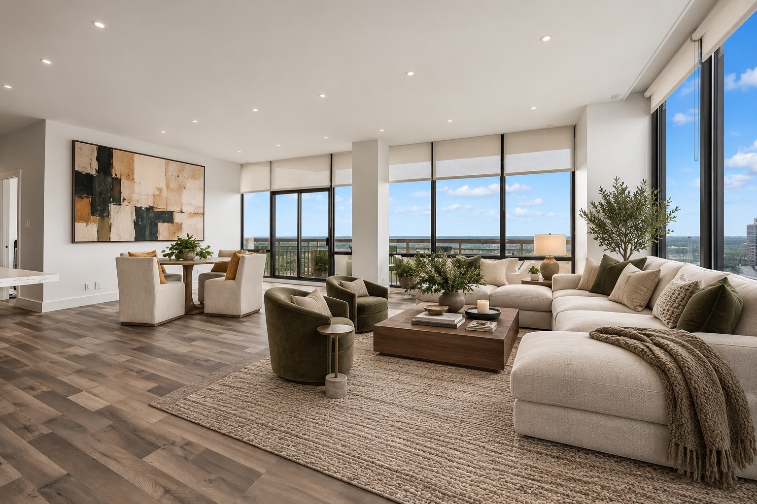 Photo has been virtually staged to illustrate the room's potential. Furniture and dcor are for illustrative purposes only and are not included in lease.