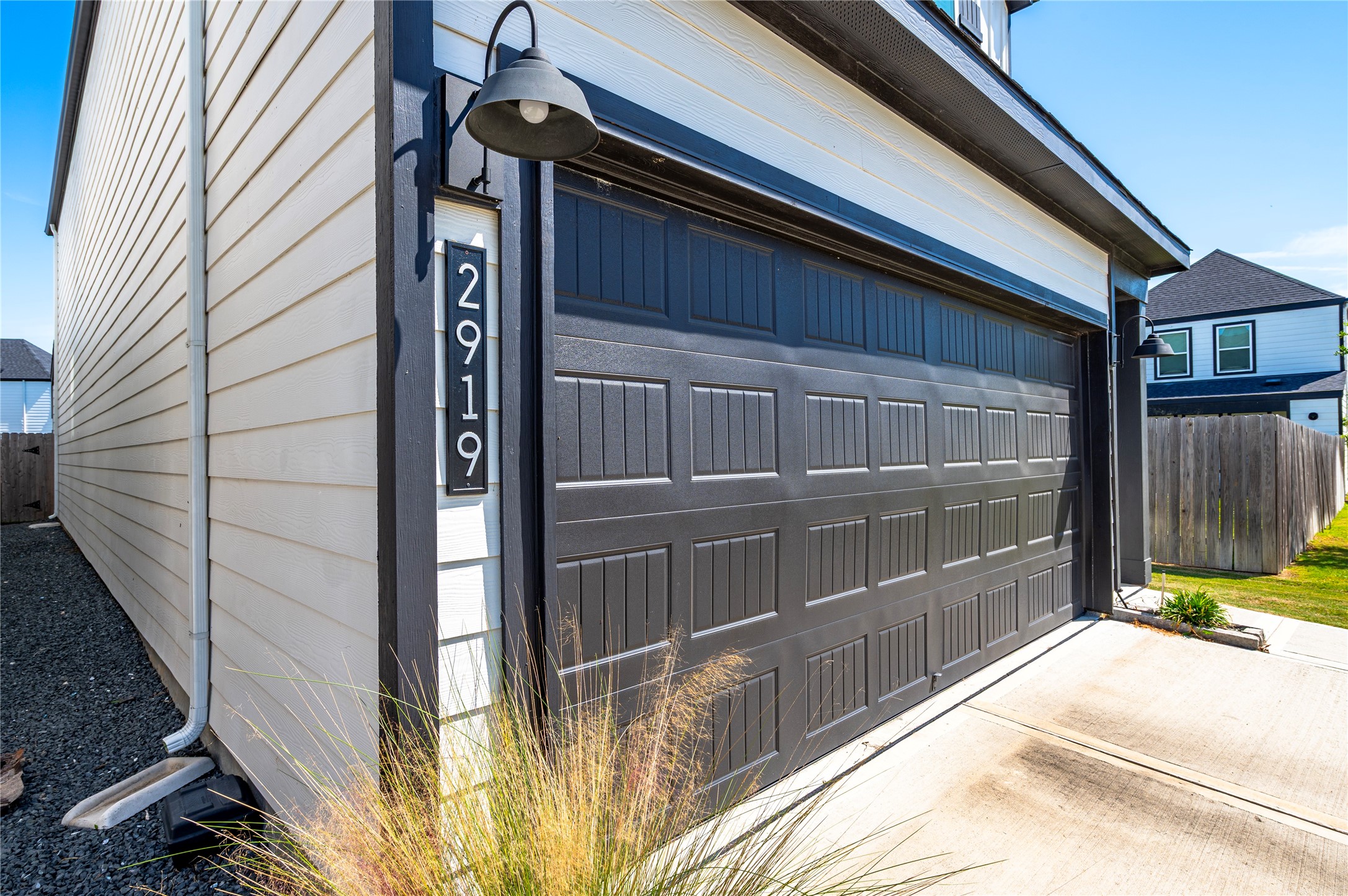 Upscale exterior accents and light fixtures.