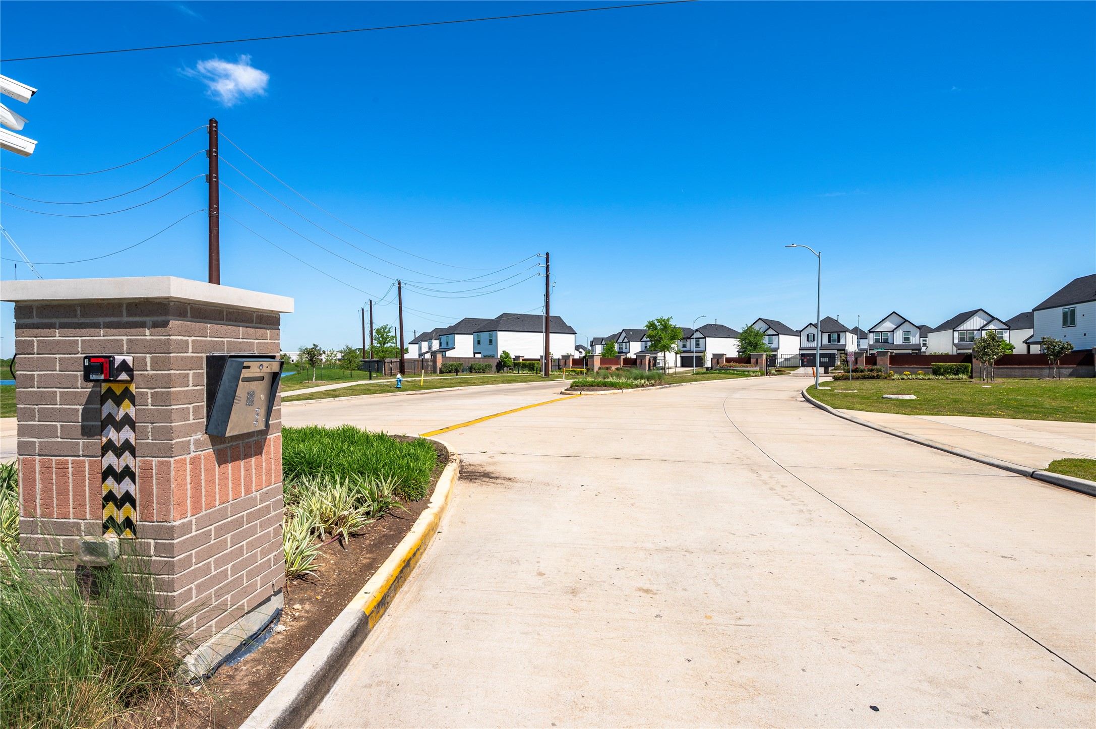 Gated subdivision access.