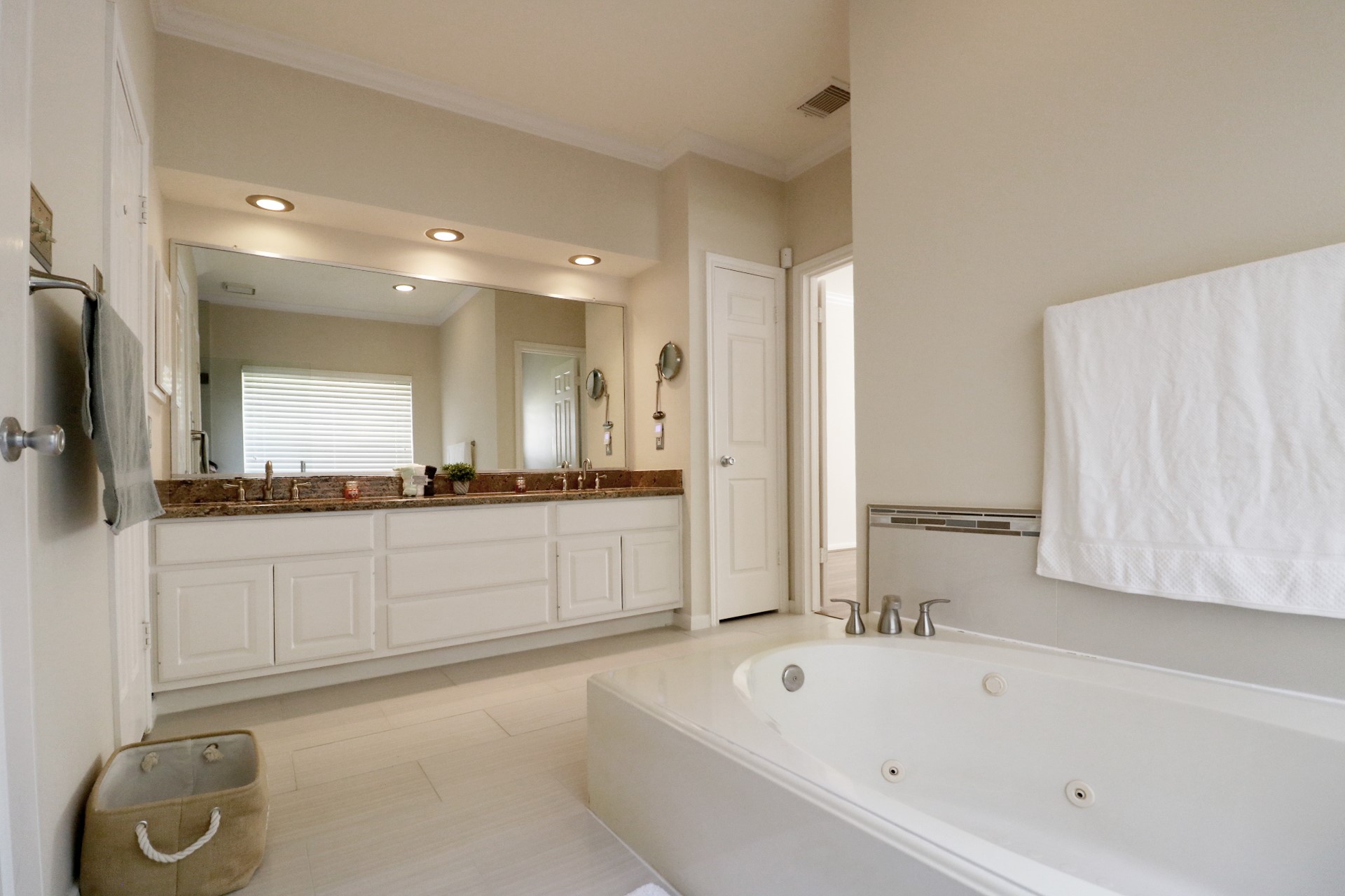 Master suite with double sinks