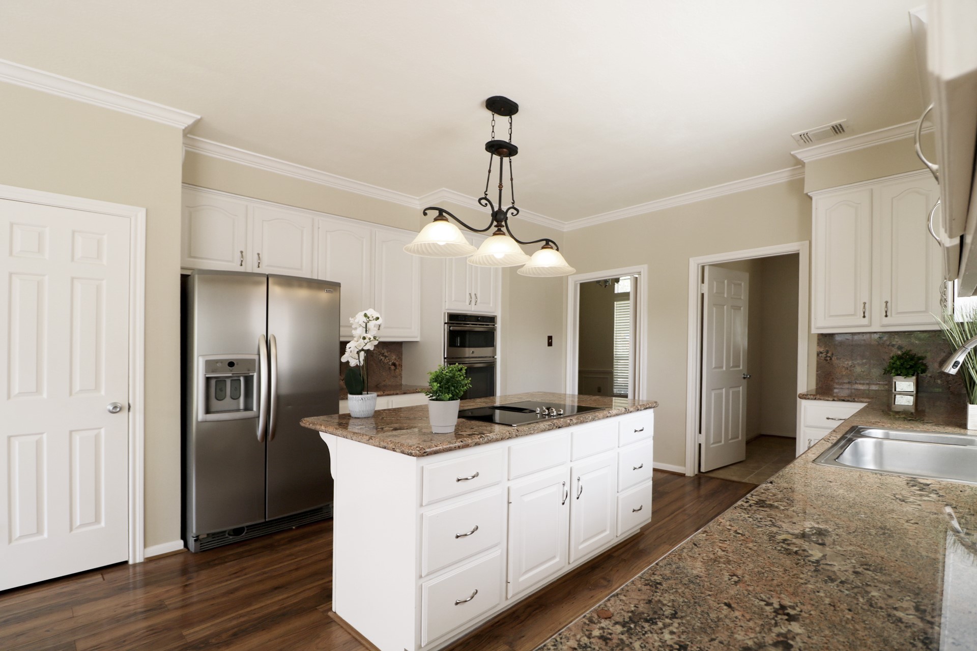 spacious kitchen with island