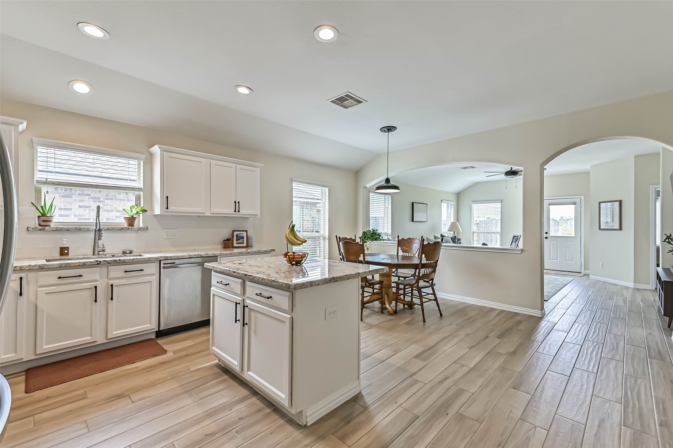 A view of the open concept from the kitchen