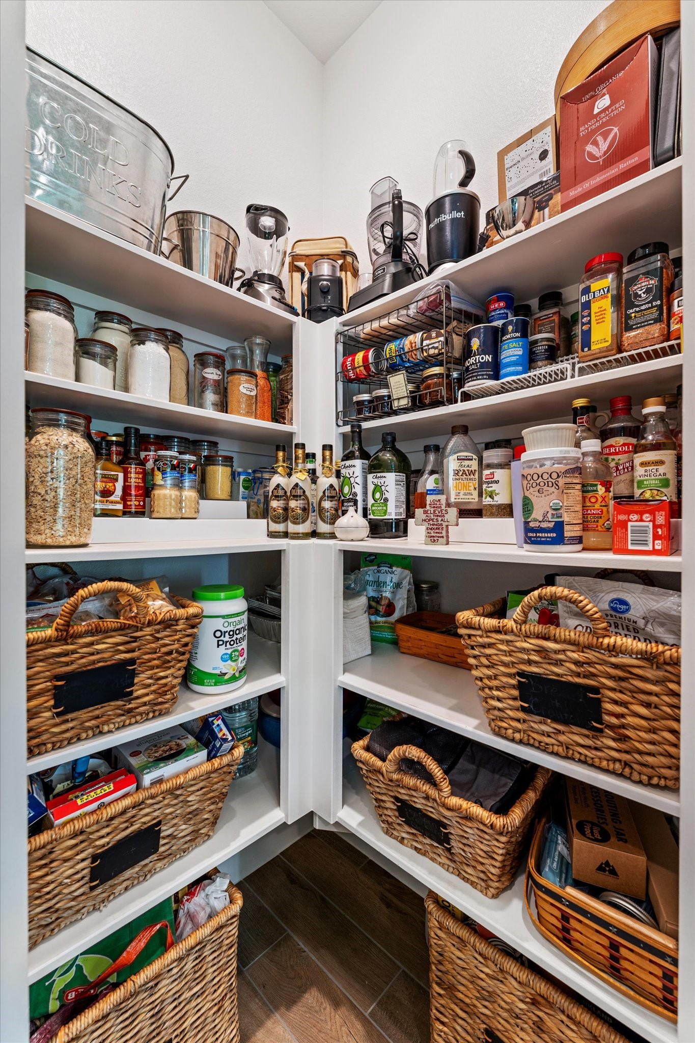 Generous walk-in pantry with automatic entry light