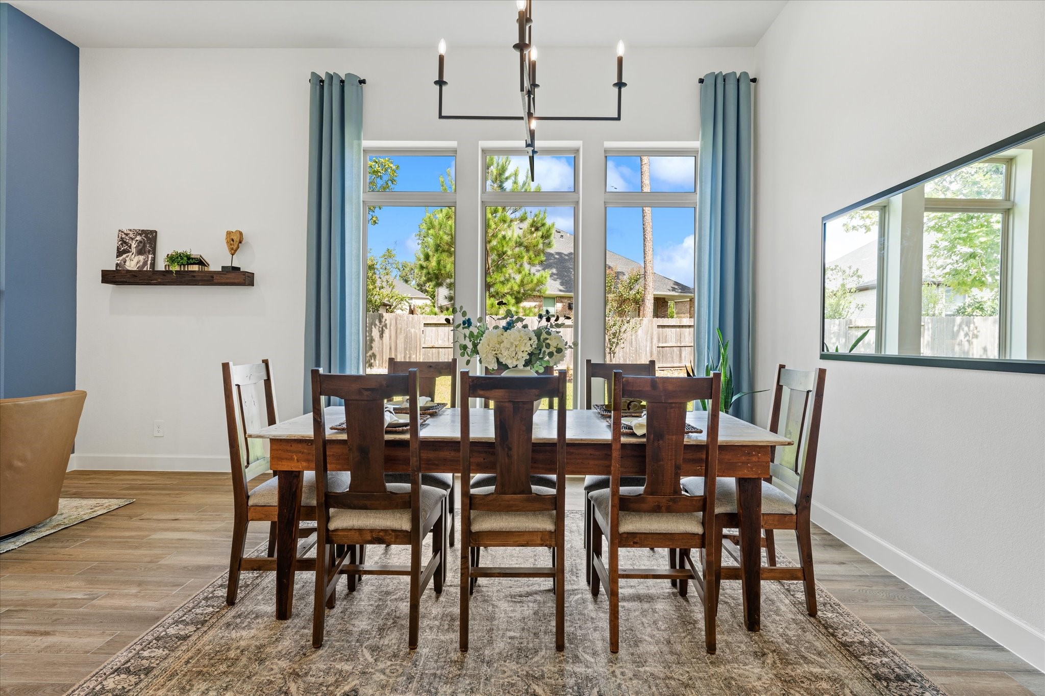 Open concept dining with a view