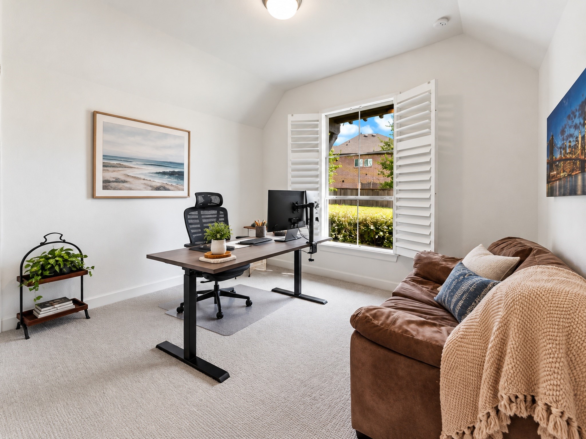 Third bedroom being used as office with walk-in closet