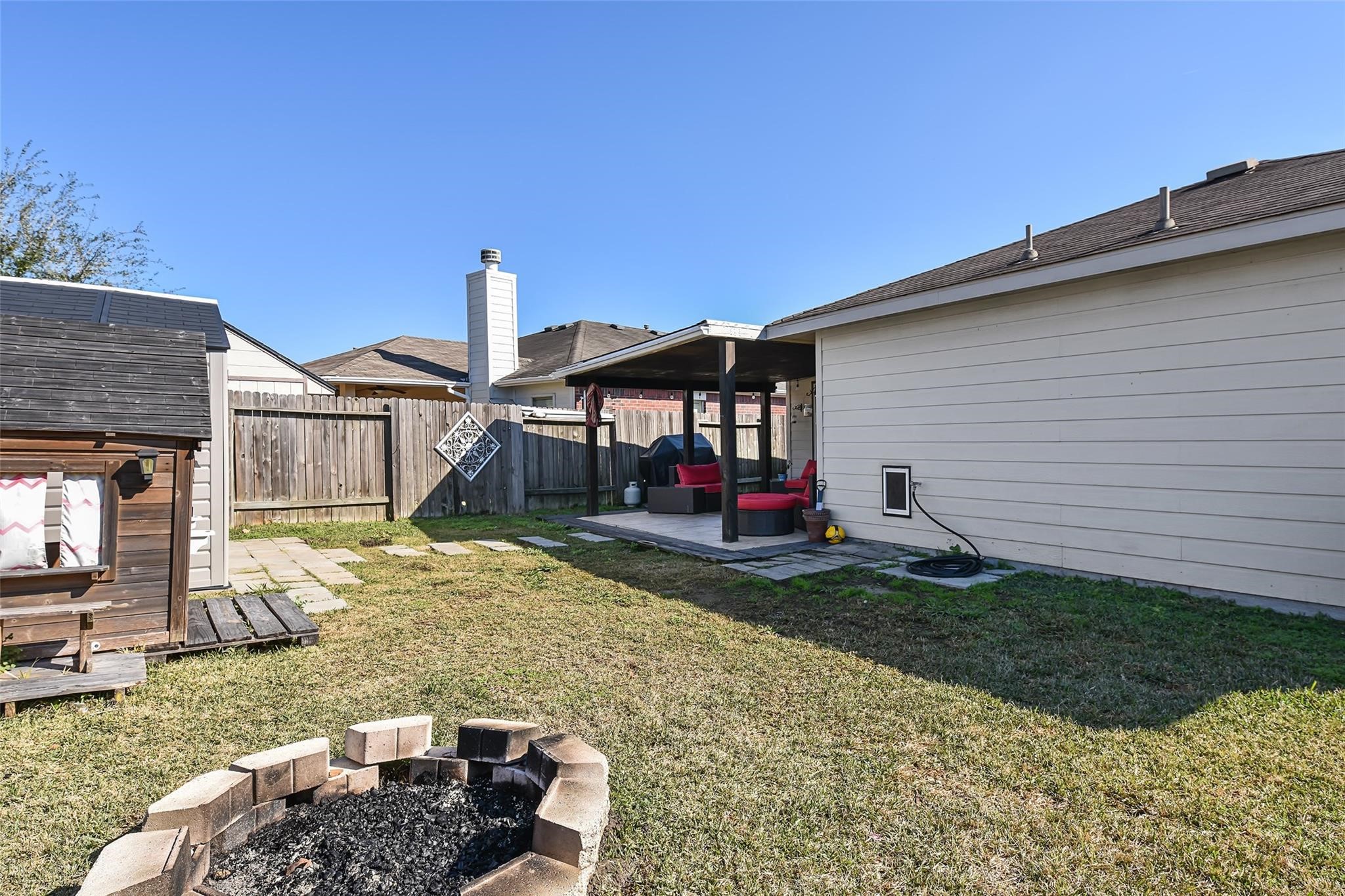 View of the backyard