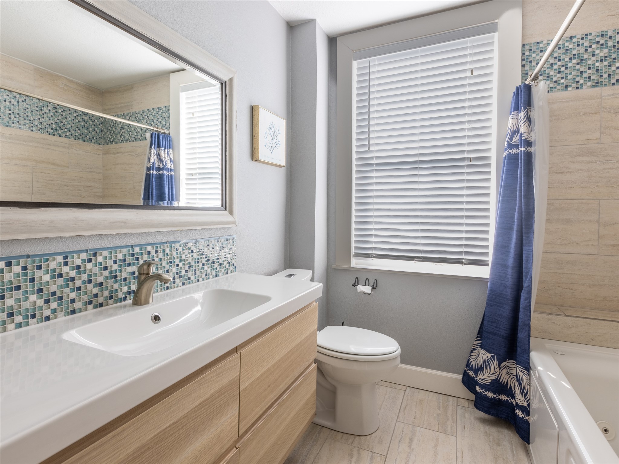 Bathroom with tub?shower combo