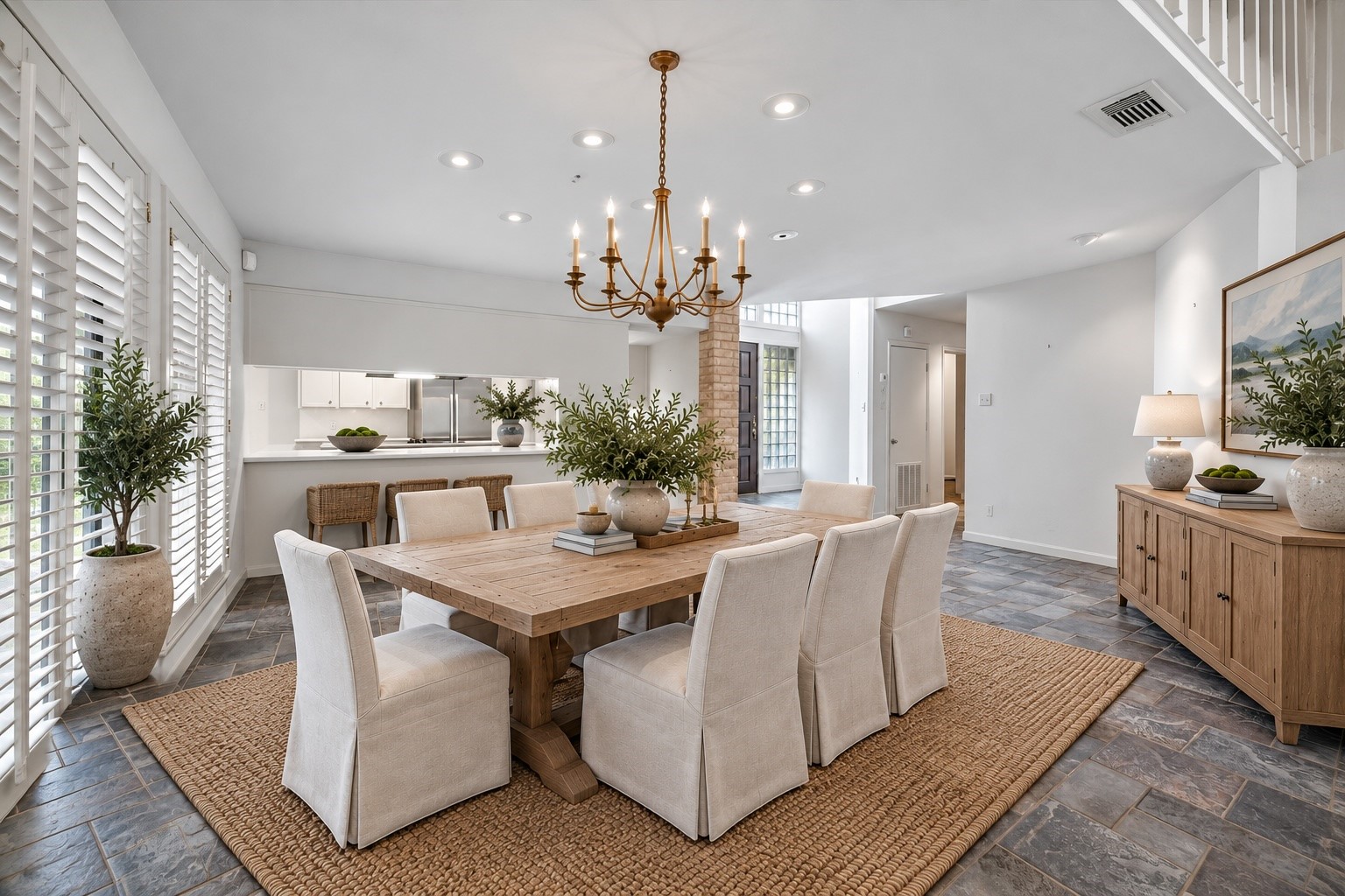 Virtually Staged dining room.