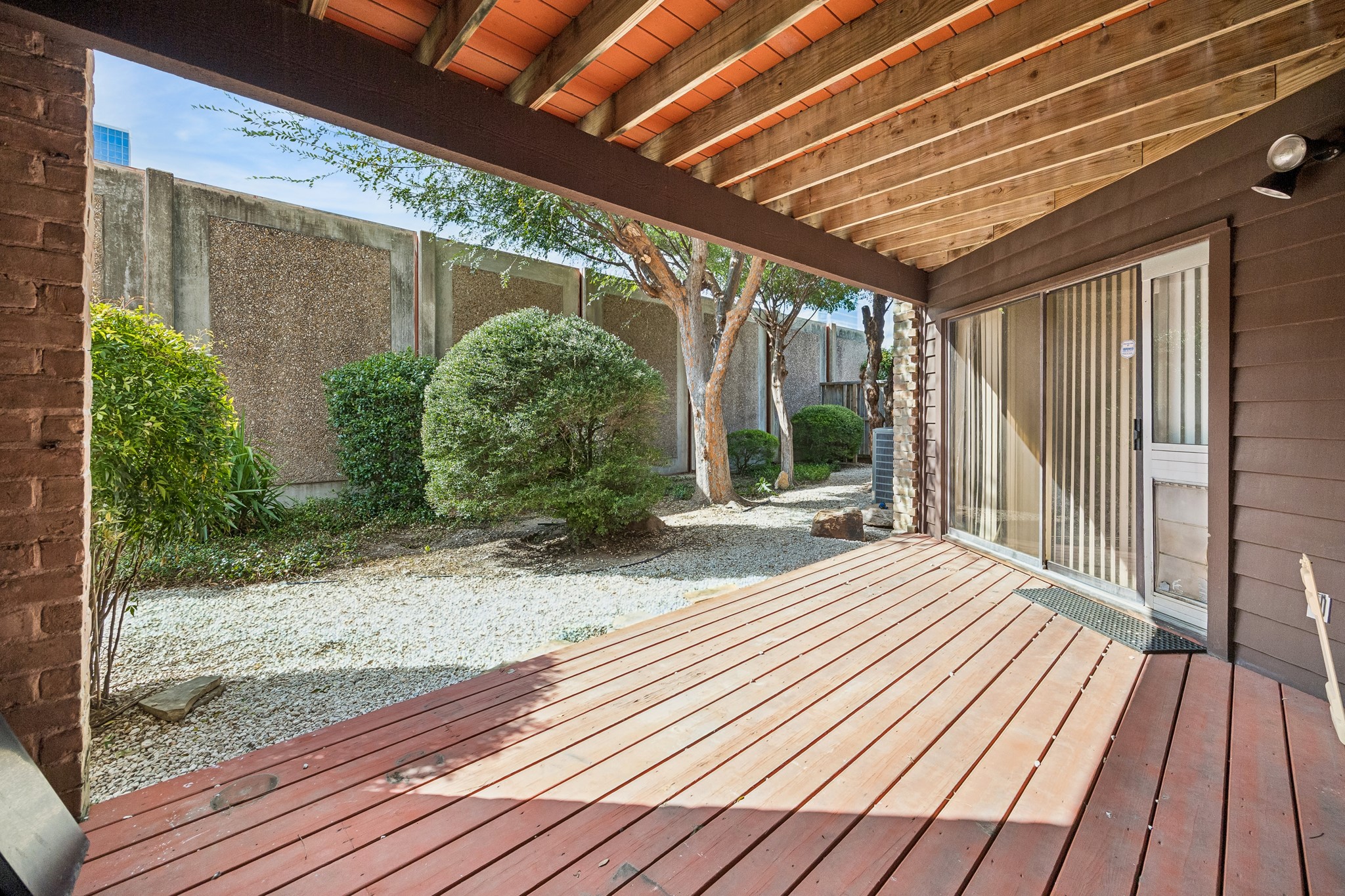 Redwood deck patio off the kitchen and breakfast room.