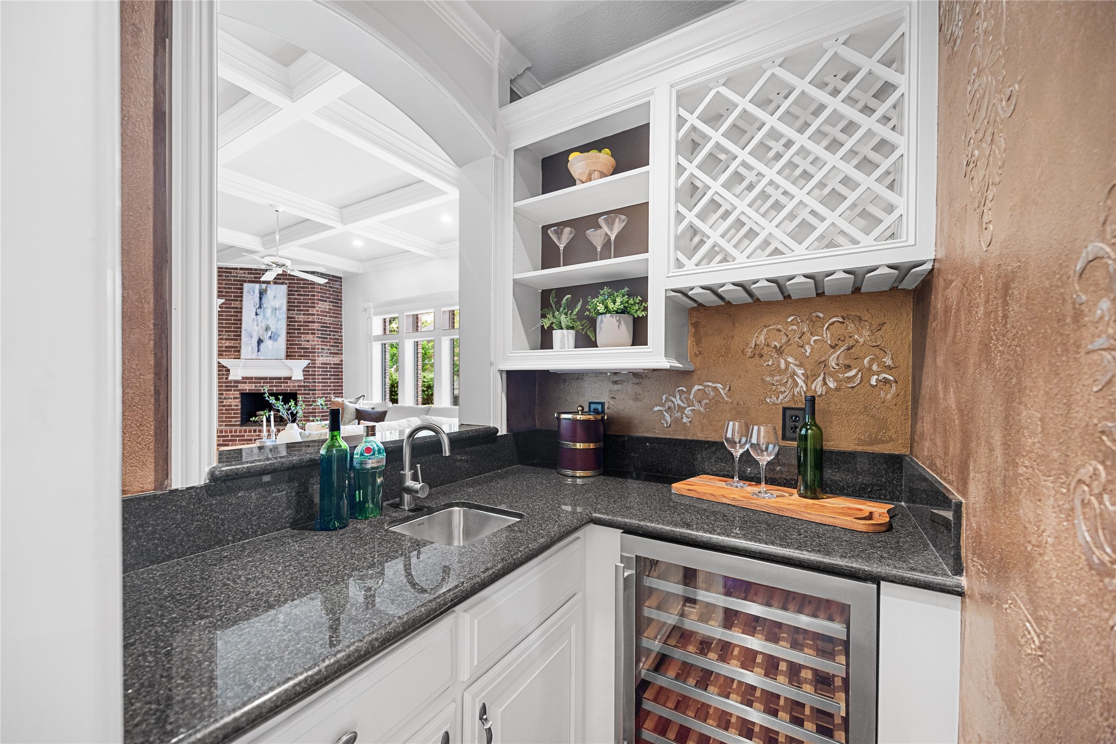 Convenient wet bar, perfect for entertaining guests.