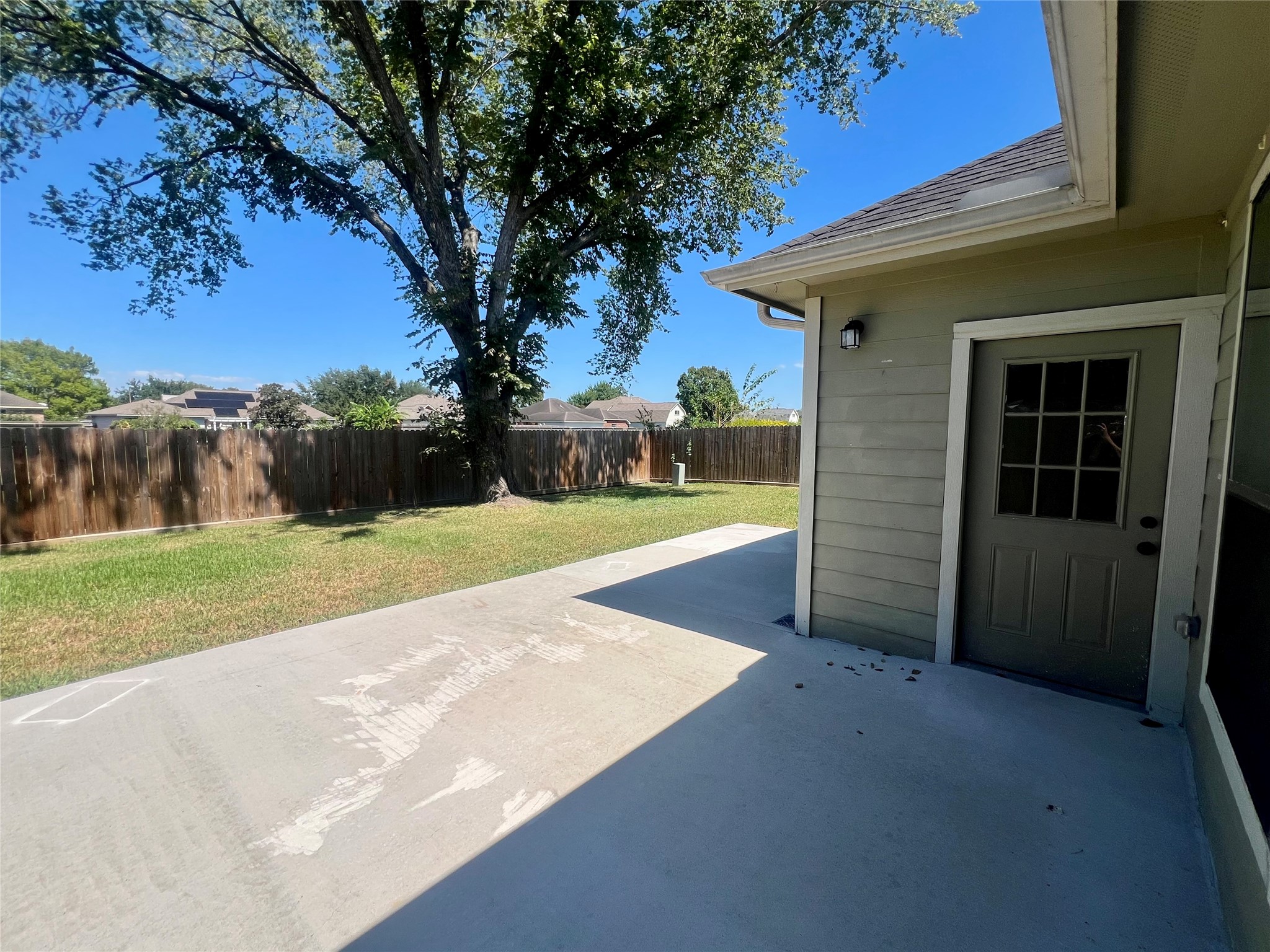 Extended back patio.