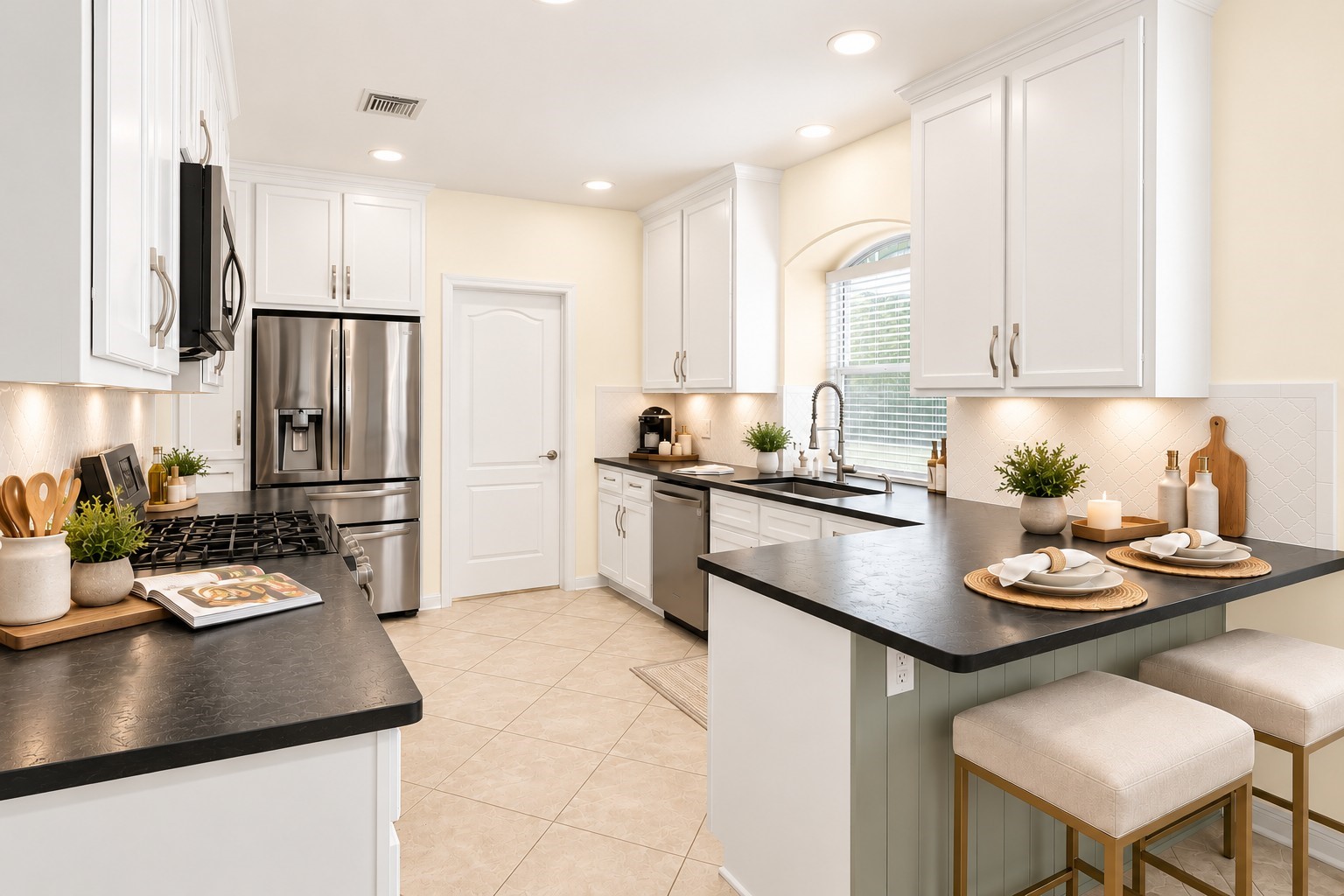 A different perspective of the same space! So much floor to ceiling custom cabinetry and storage galore.