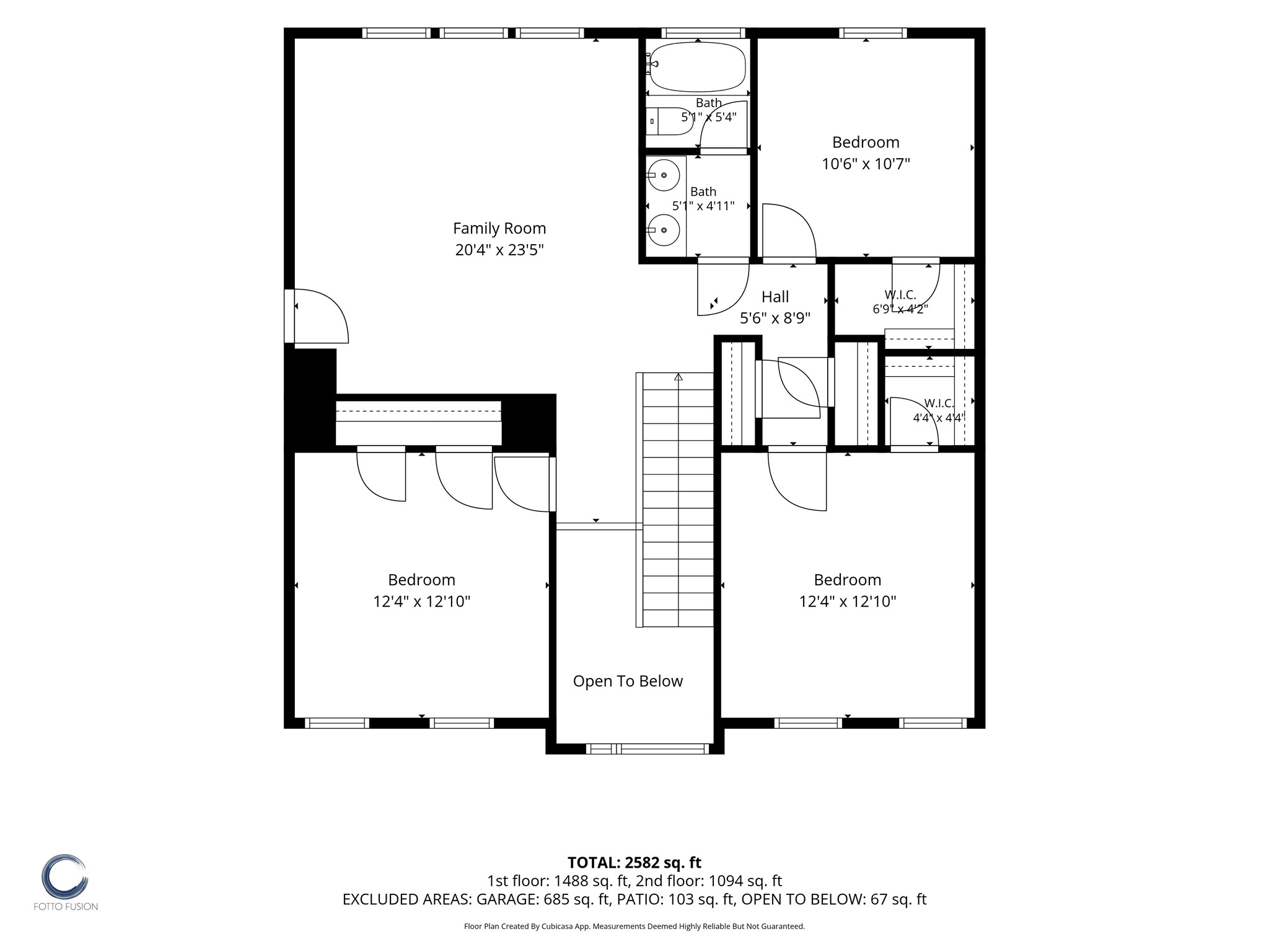 Upstairs floor plan. You'll love the spacious rooms upstairs!
