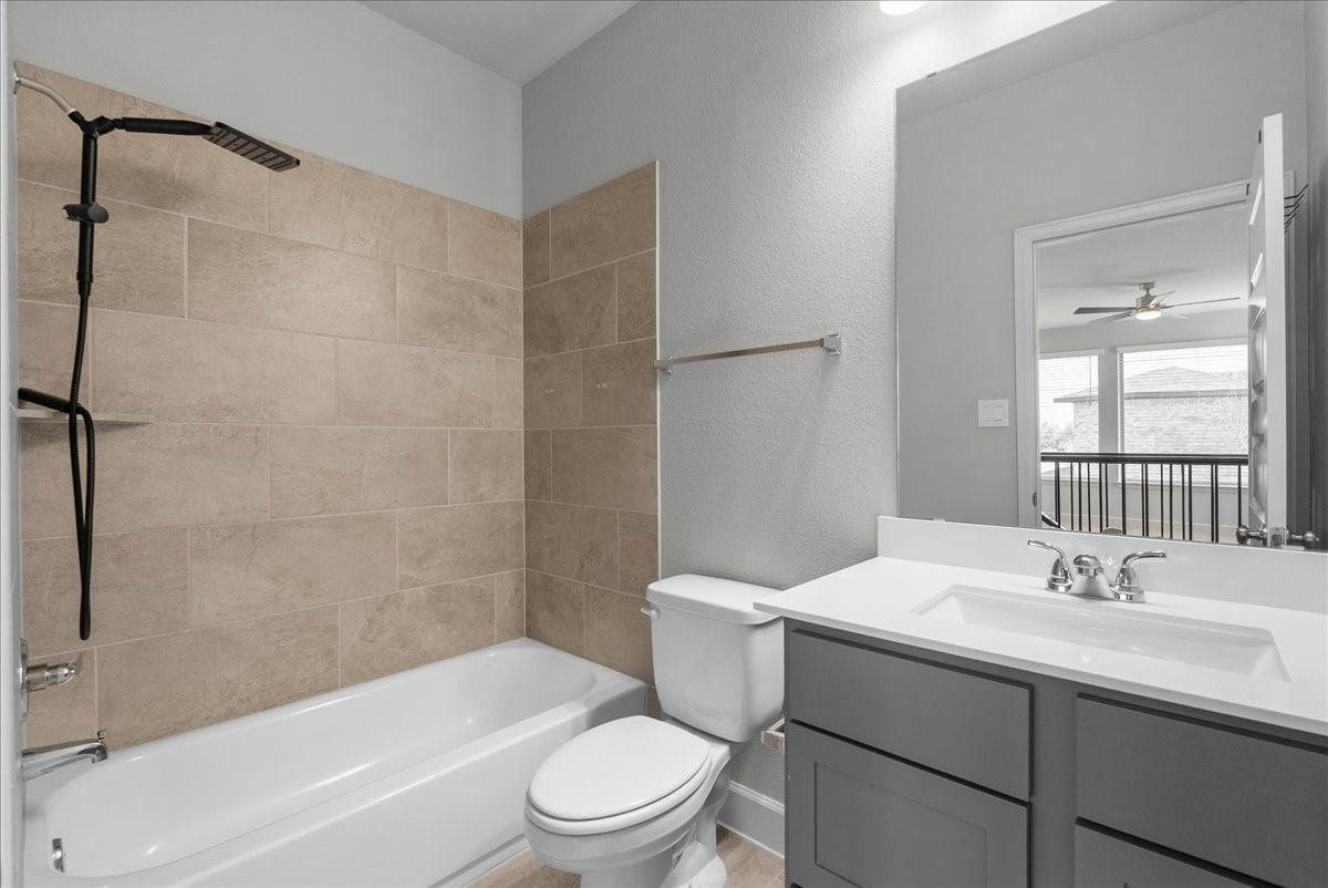 Shared bathroom upstairs.