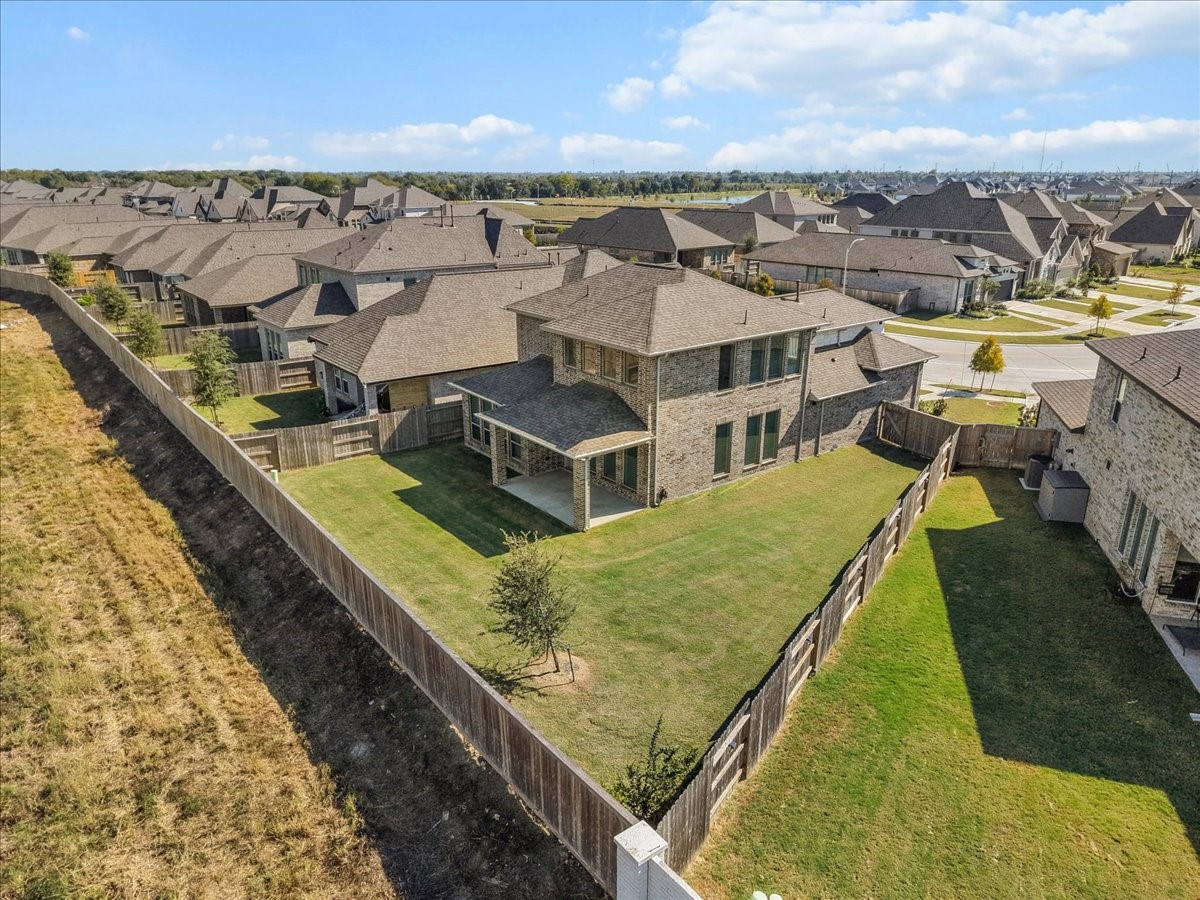 Aerial shot of the backyard.