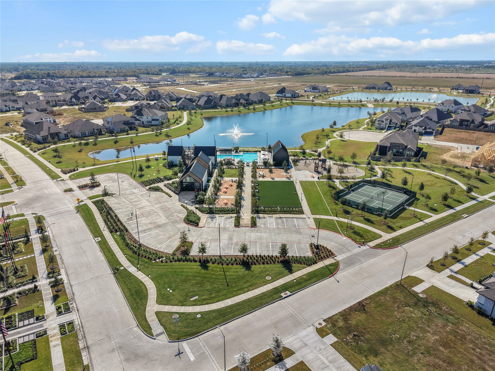 Pickleball courts, pavilion, clubhouse, playground, and an event lawn ready to use!