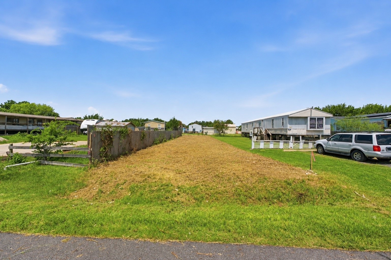 Front view of the lot