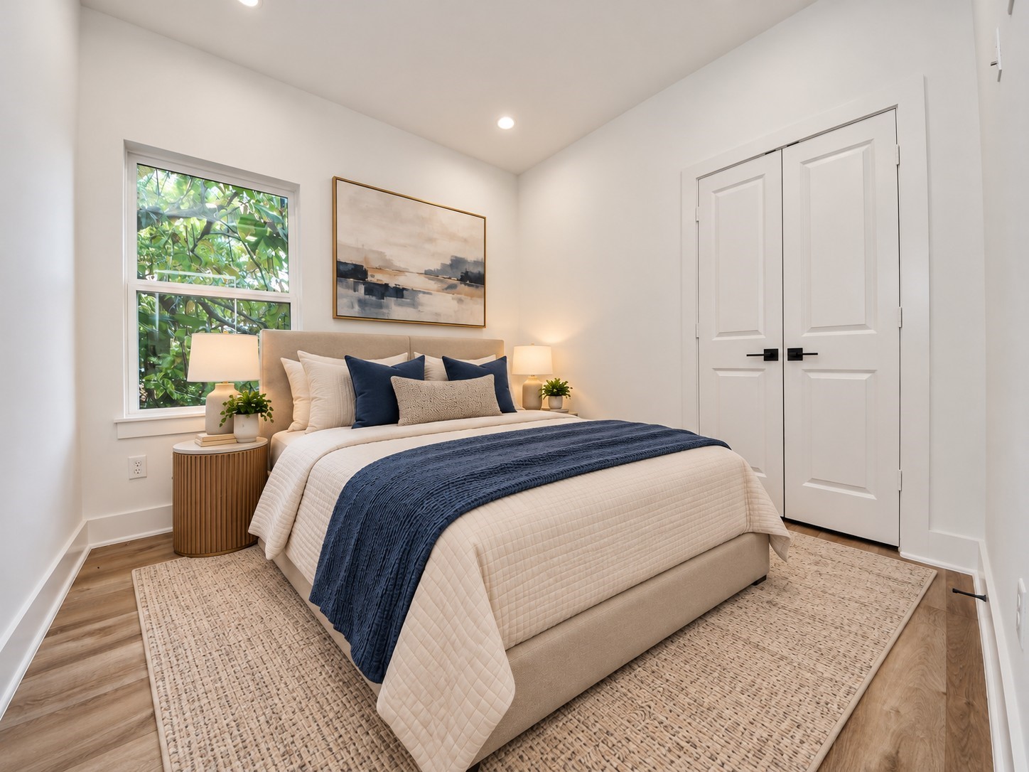 Virtually staged fourth bedroom on the second floor of Unit A.