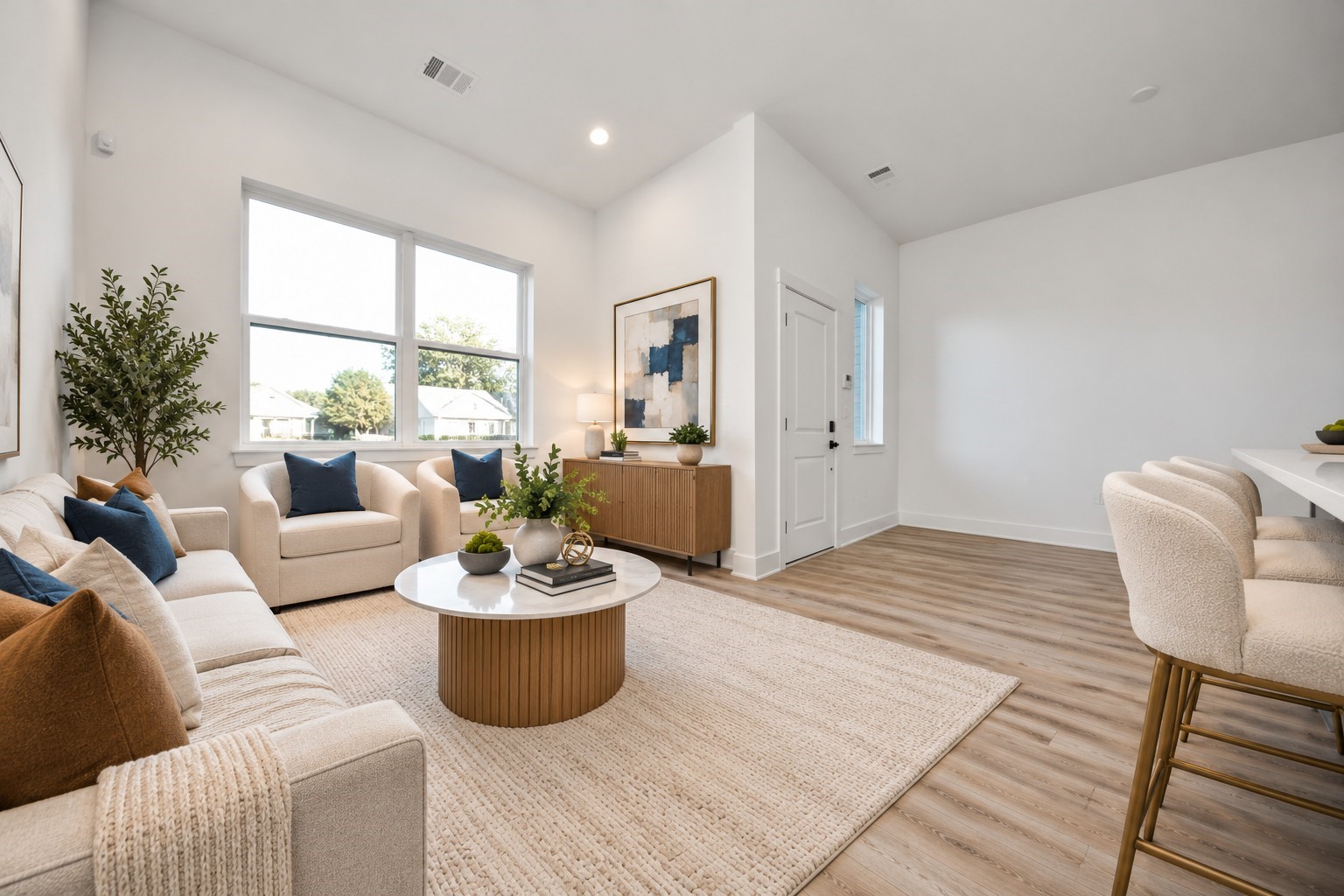 Virtually staged living area of Unit A. Virtually staged living area of Unit A.