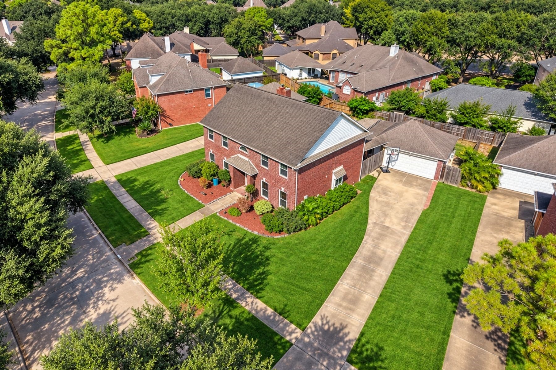 This home sits on a spacious lot.