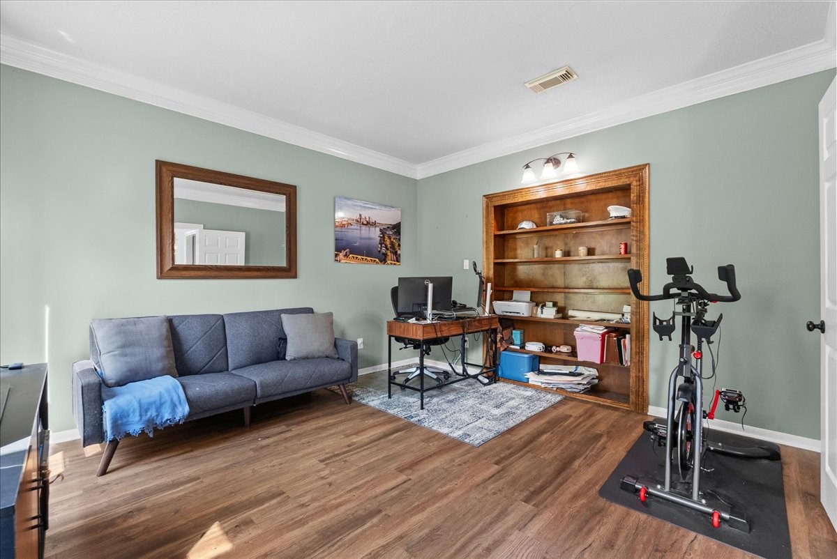 Beautiful built-ins complete the space.