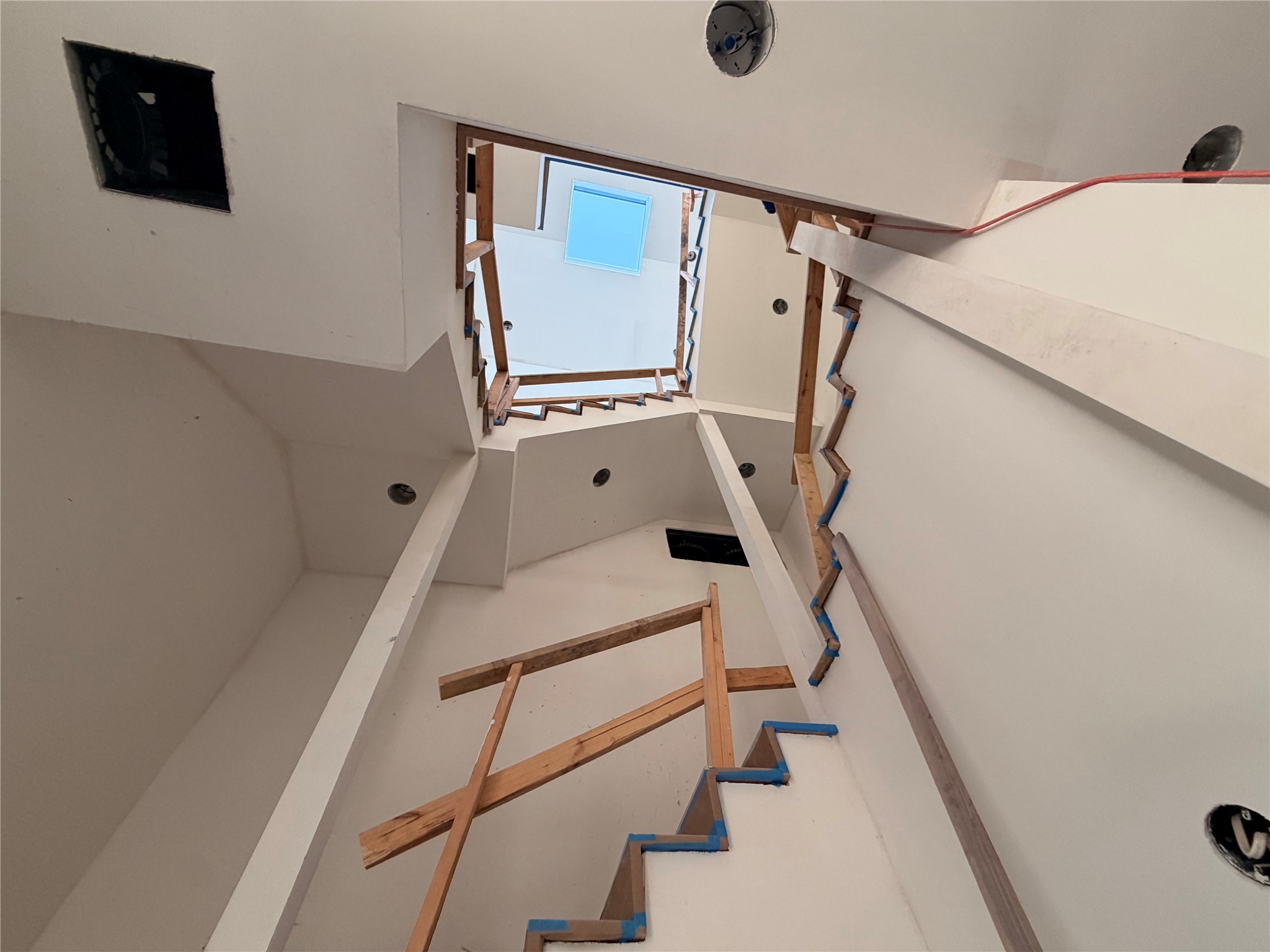 three story open staircase