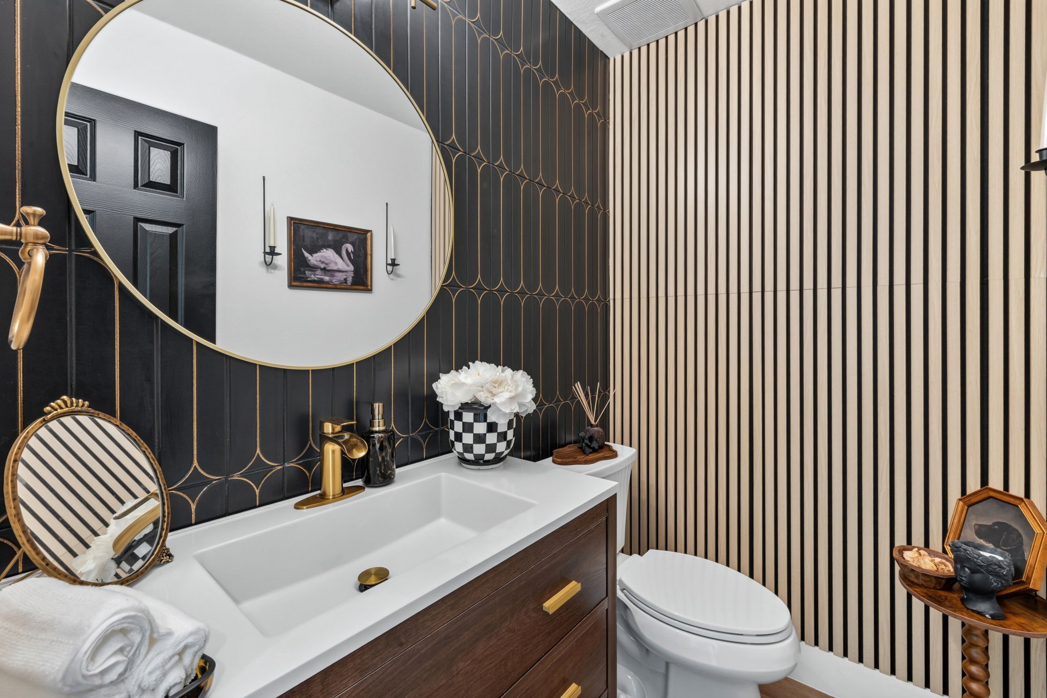 Layered textures and paneling bring warmth to even the smallest spaces