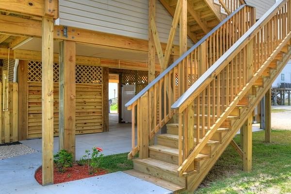Stairs leading to top floor