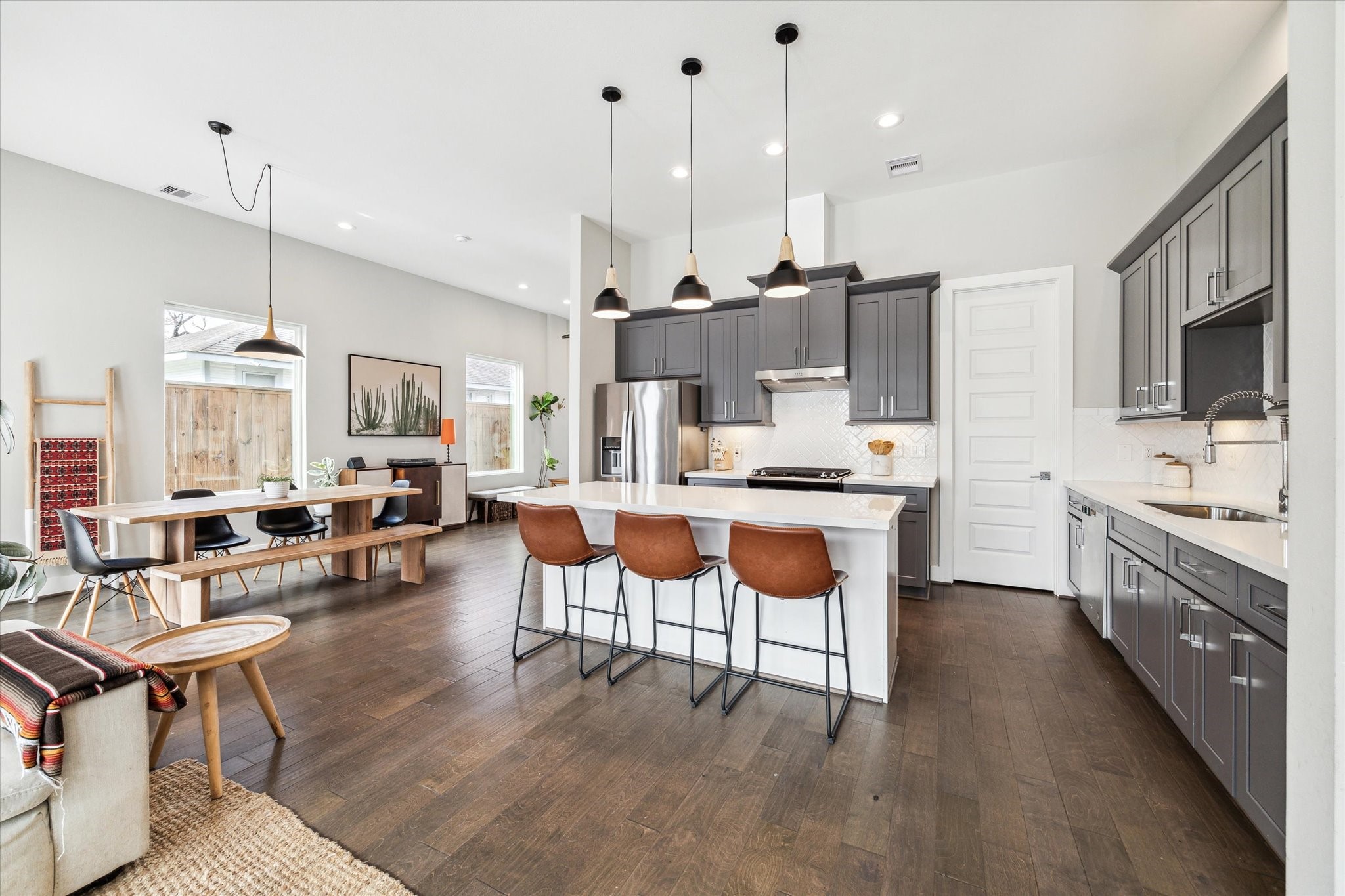 Tons of counter top space and a large walk-in pantry.