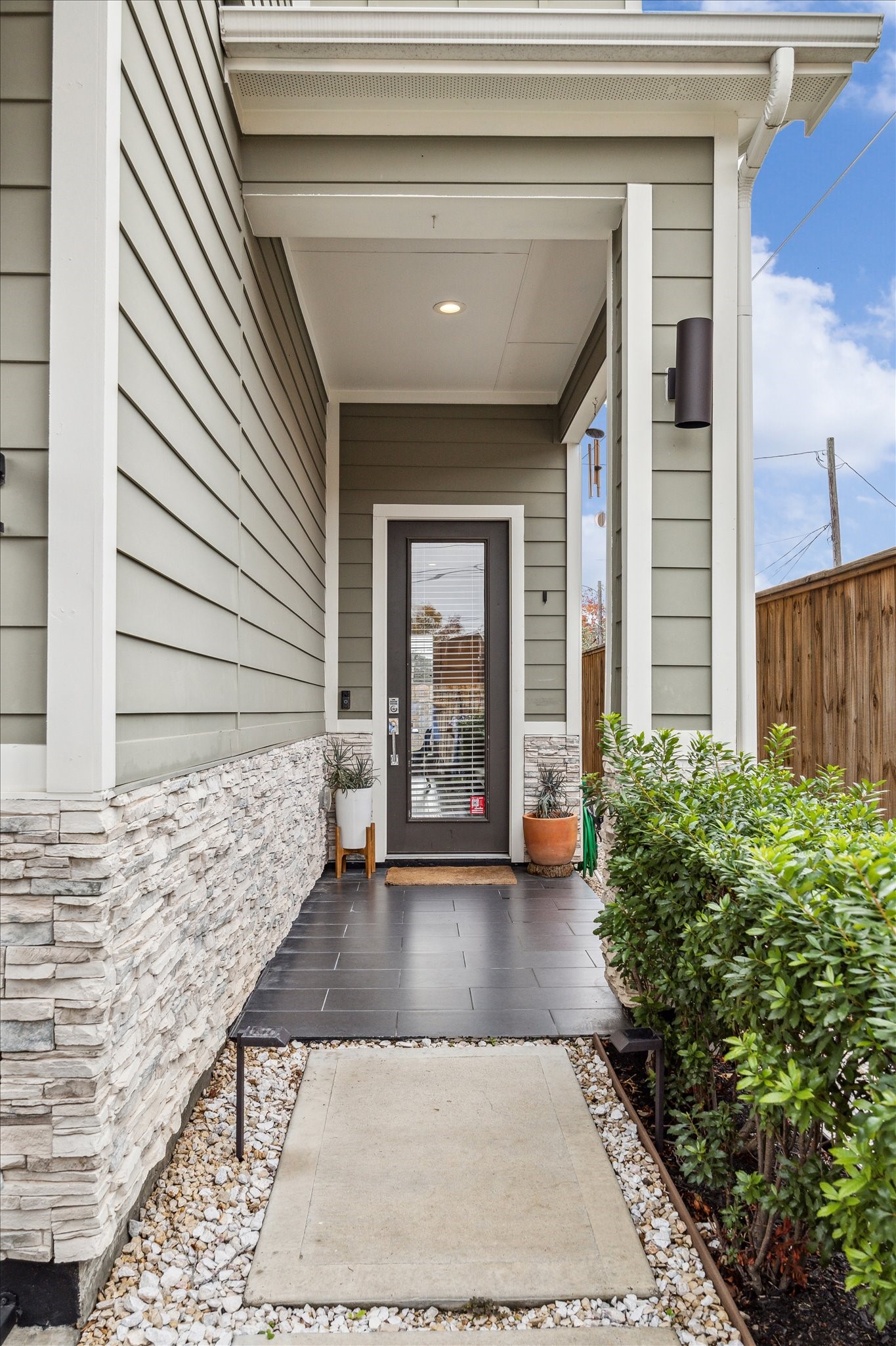 Beautiful covered front entry.
