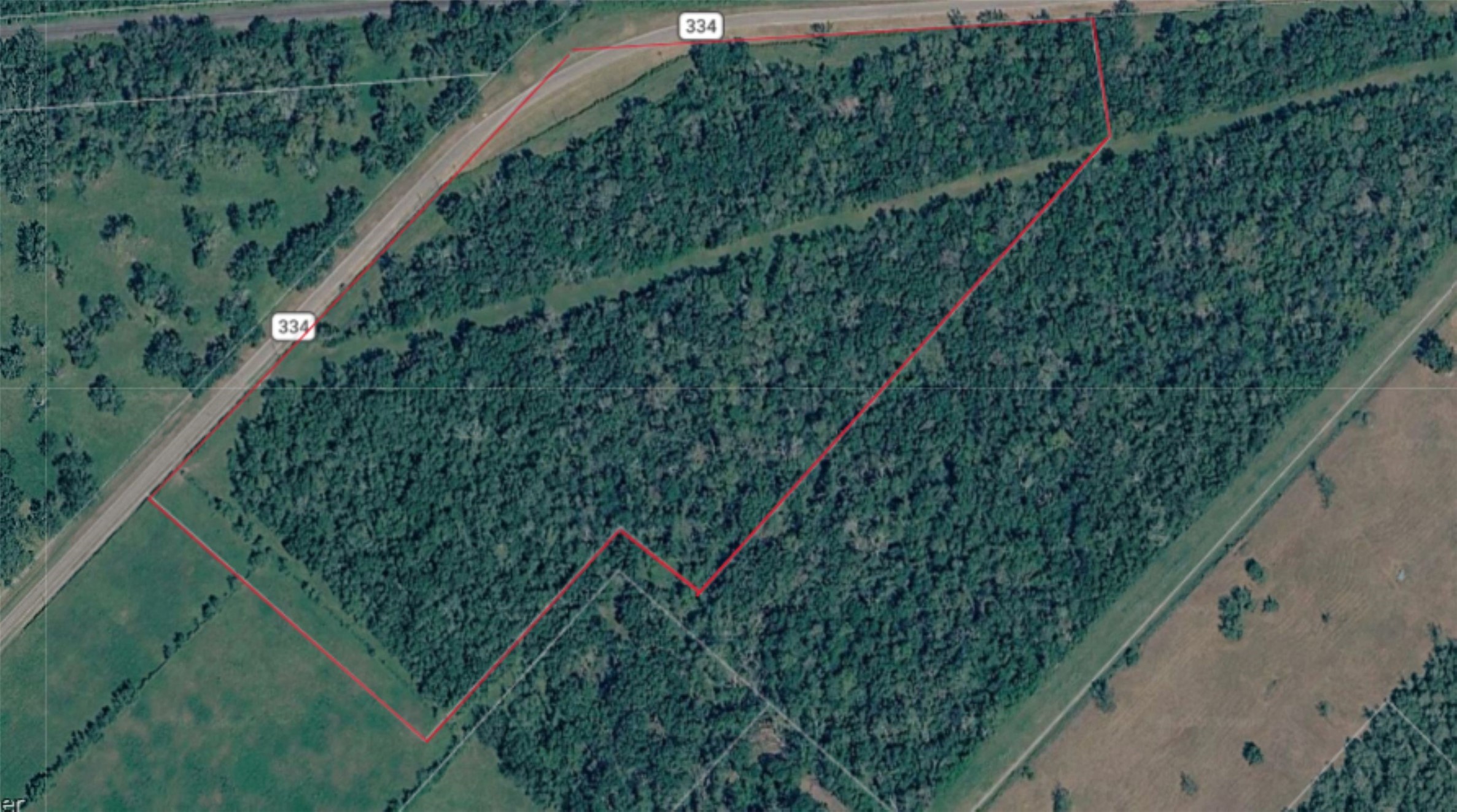 Aerial View w/ red boundary line-buyer to independently verify all boundary lines.