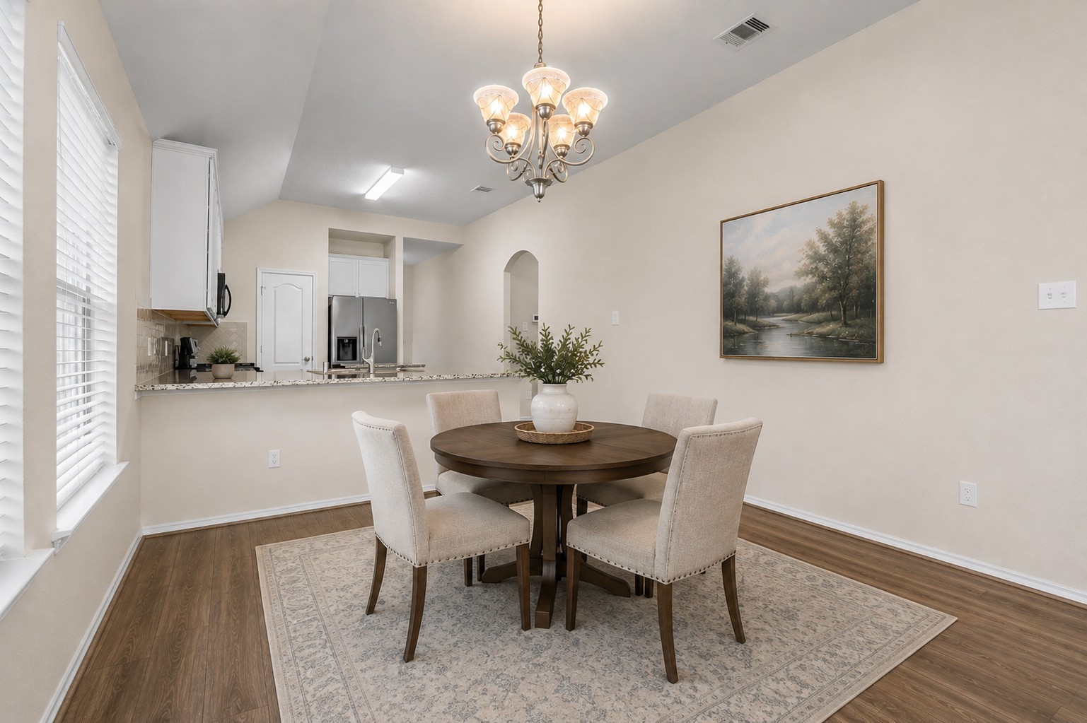 Virtually staged Dining Room