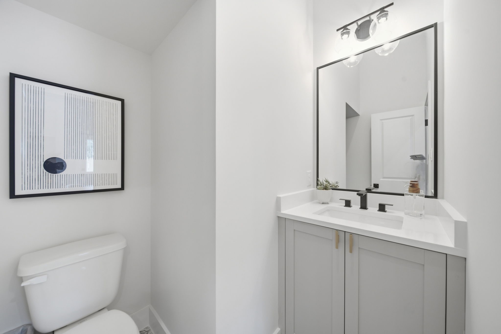 Powder room located on first floor