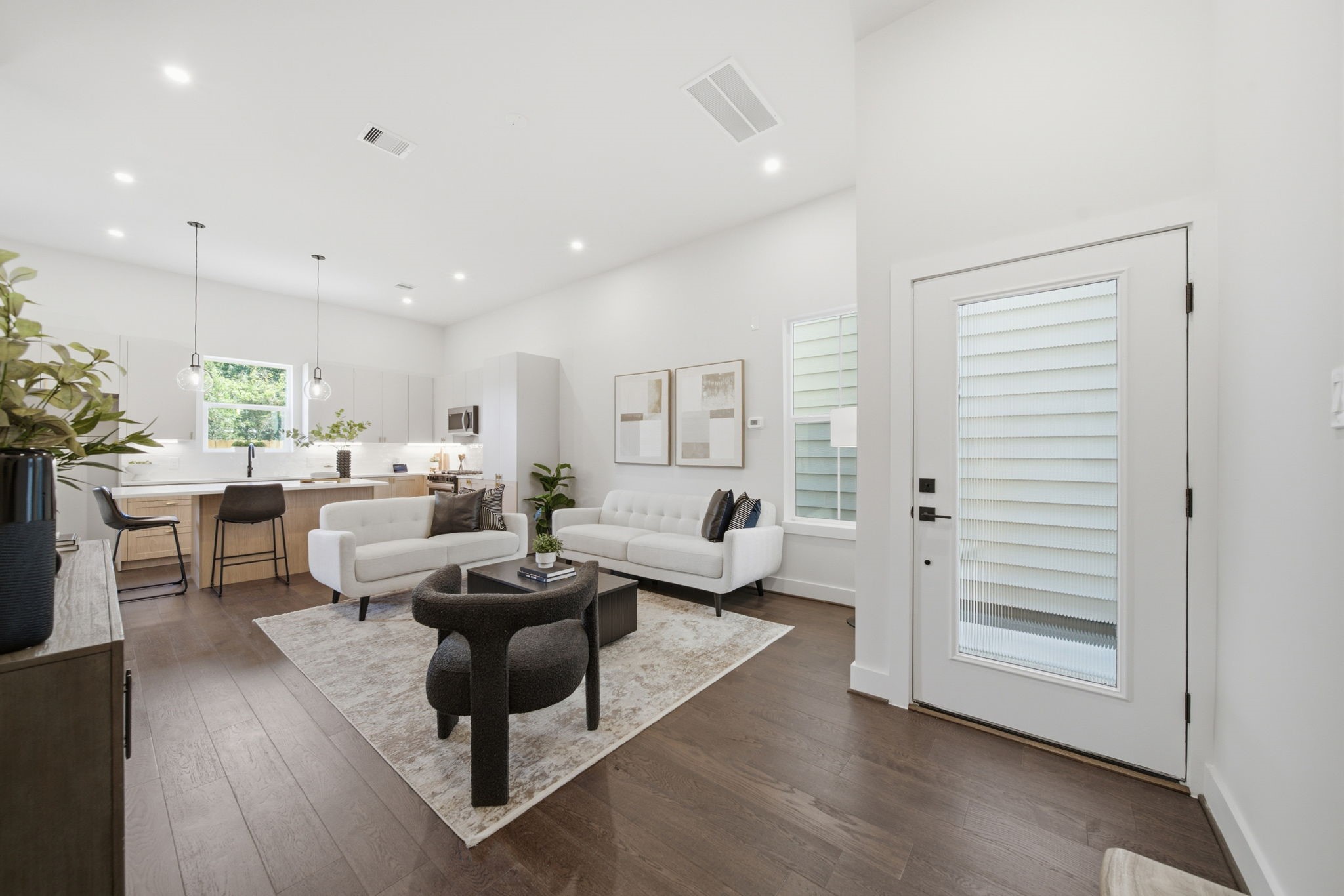view of front door and living room