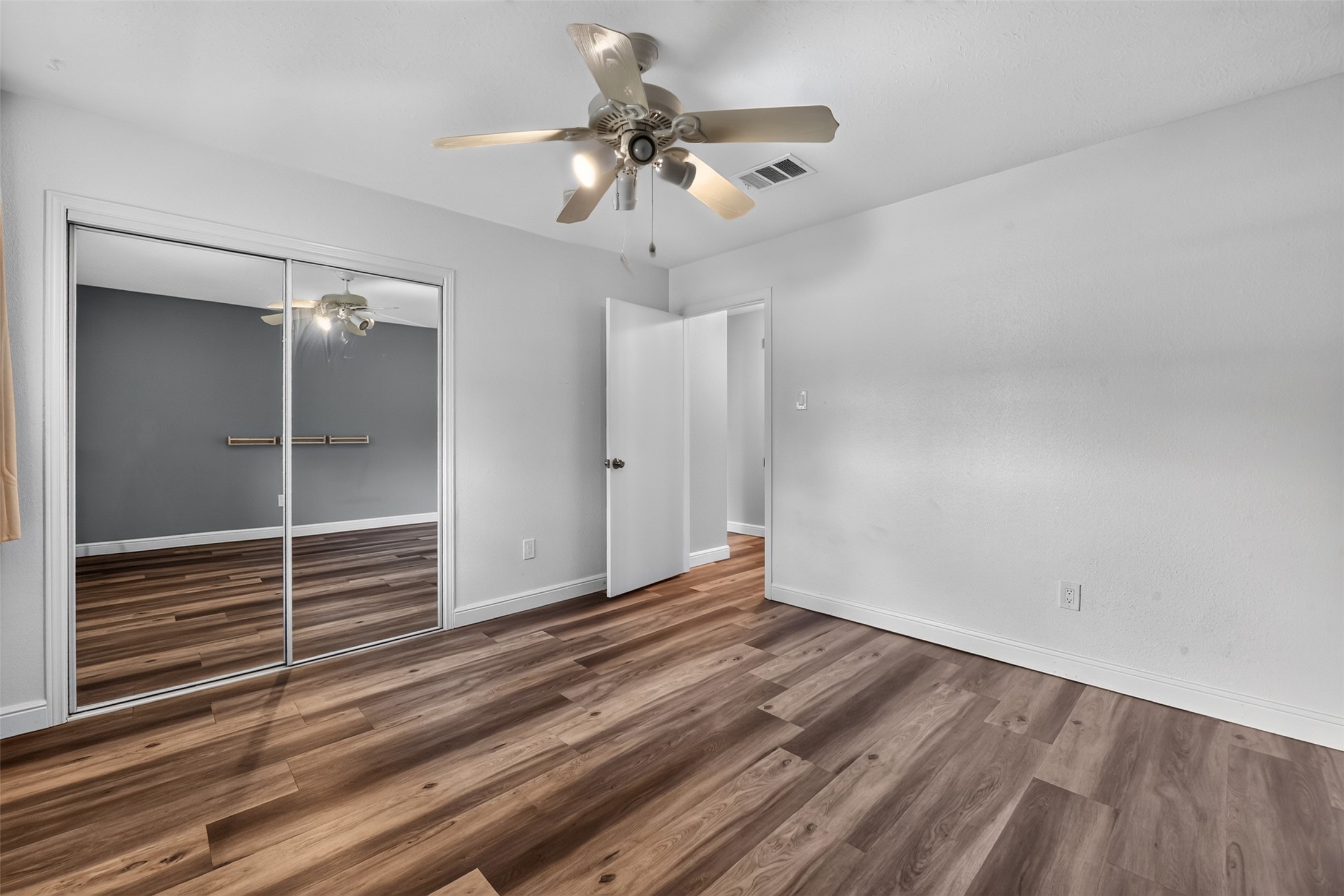 Ceiling fans in all three bedrooms.