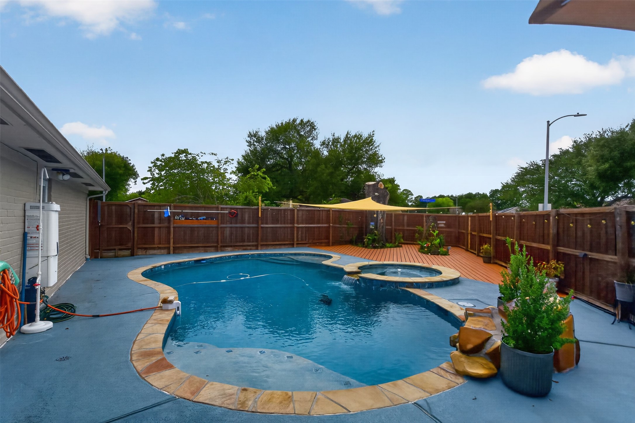 Pool is heated and has a hot tub.  Enjoy making memories here with friends and family year round.