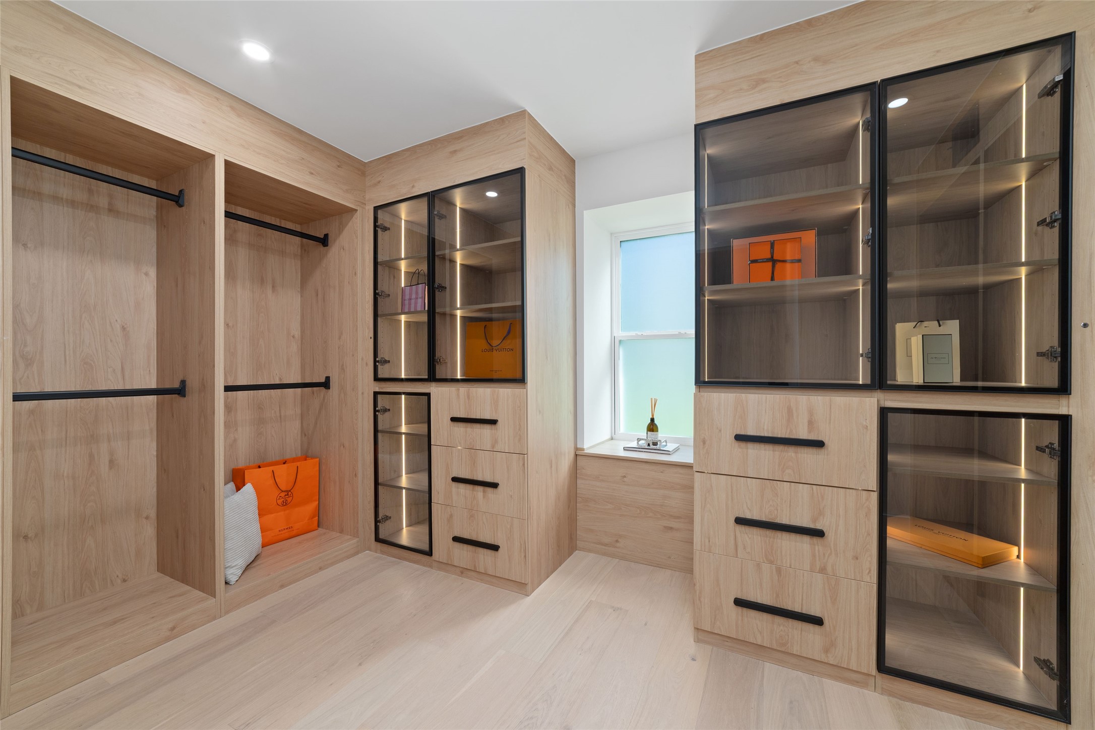 Dream Closet with lights. this is only one side