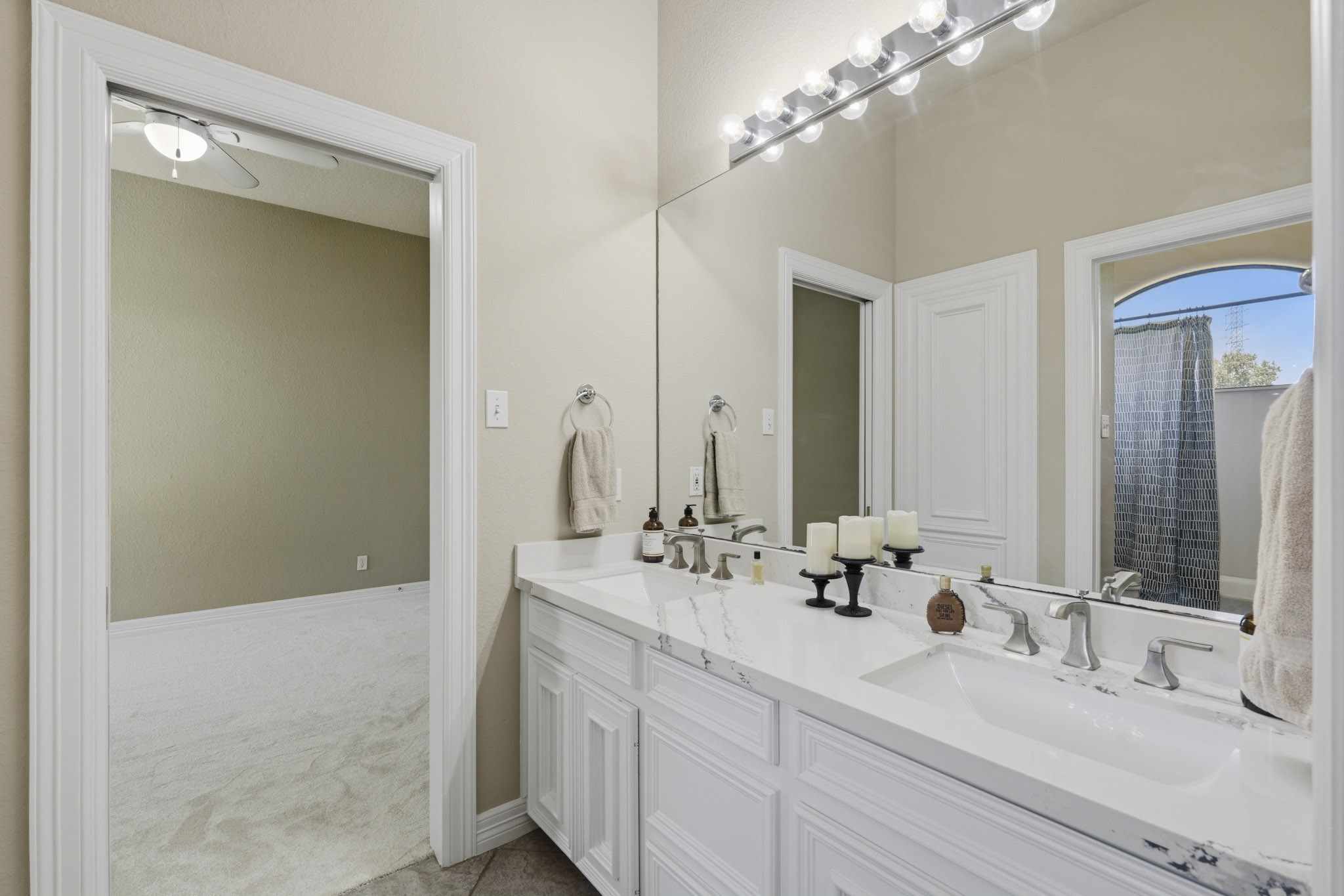 Full secondary bathroom with generous vanity space