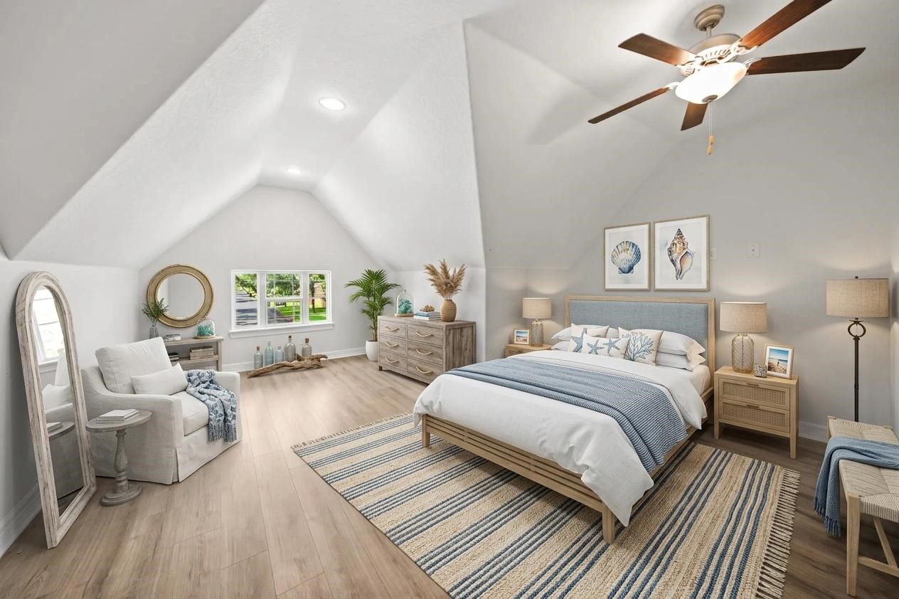 Virtually staged bedroom 4.