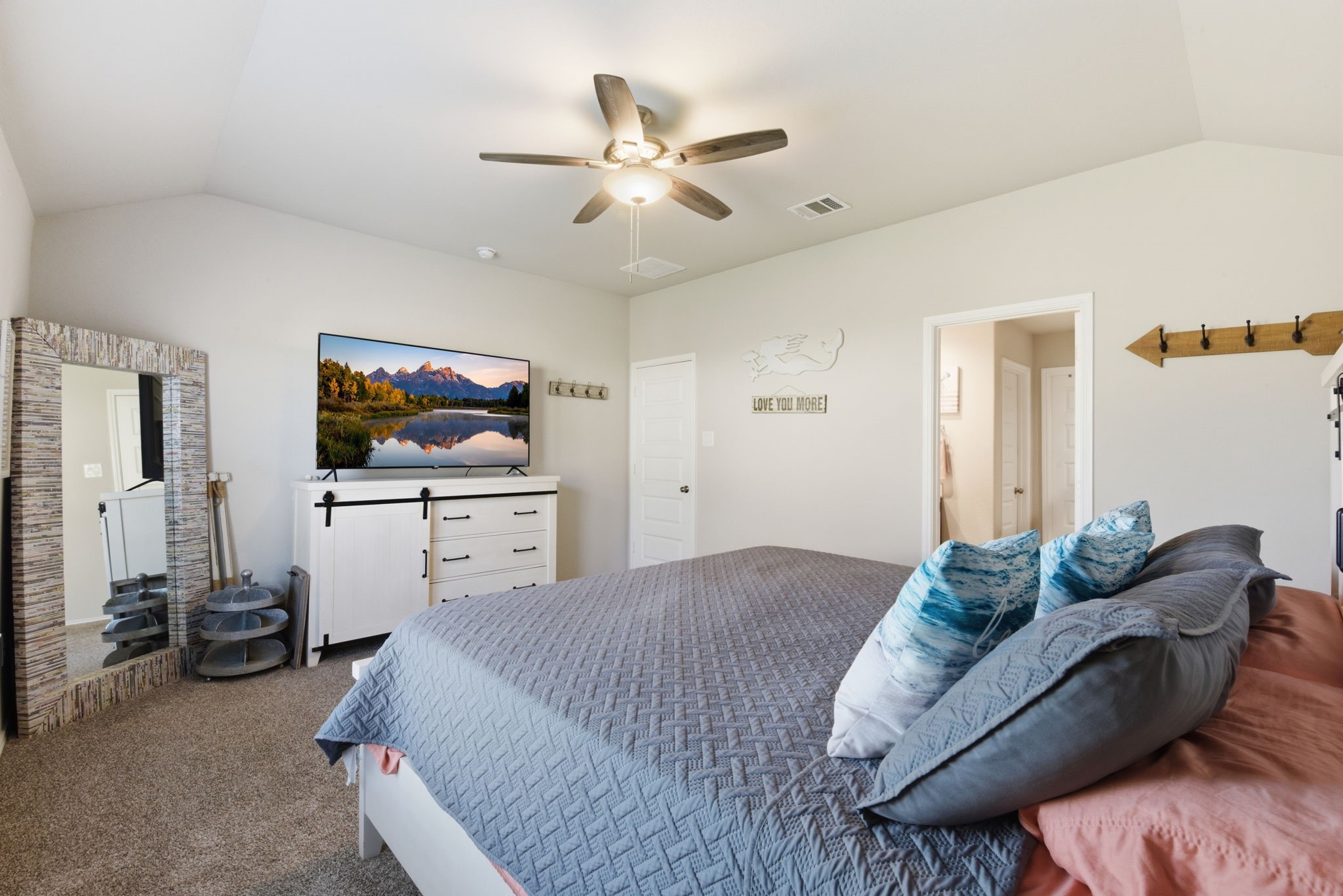 Comfortable split floor plan for added privacy from secondary bedrooms.