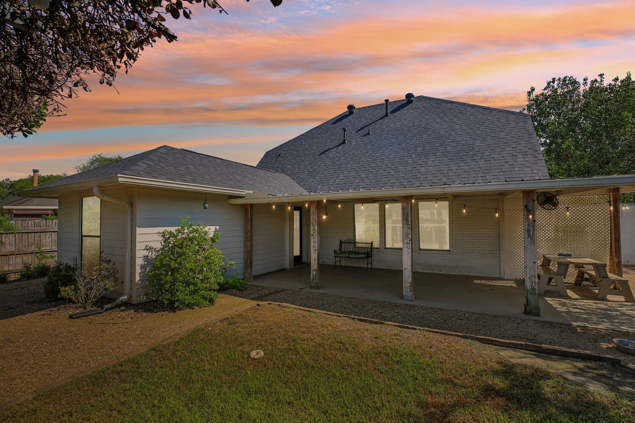 Enjoy the sunset or sunrise on your back patio.