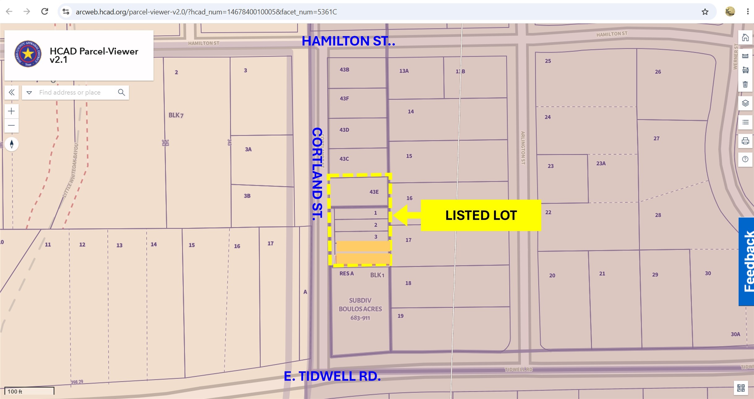 HCAD MAP FOR MORE REFERENCE