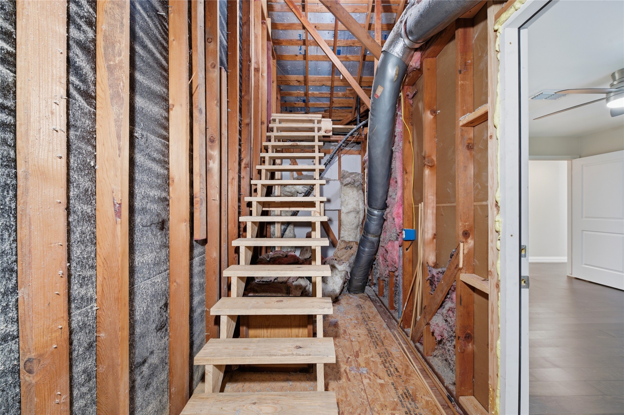 Staircase attic access.