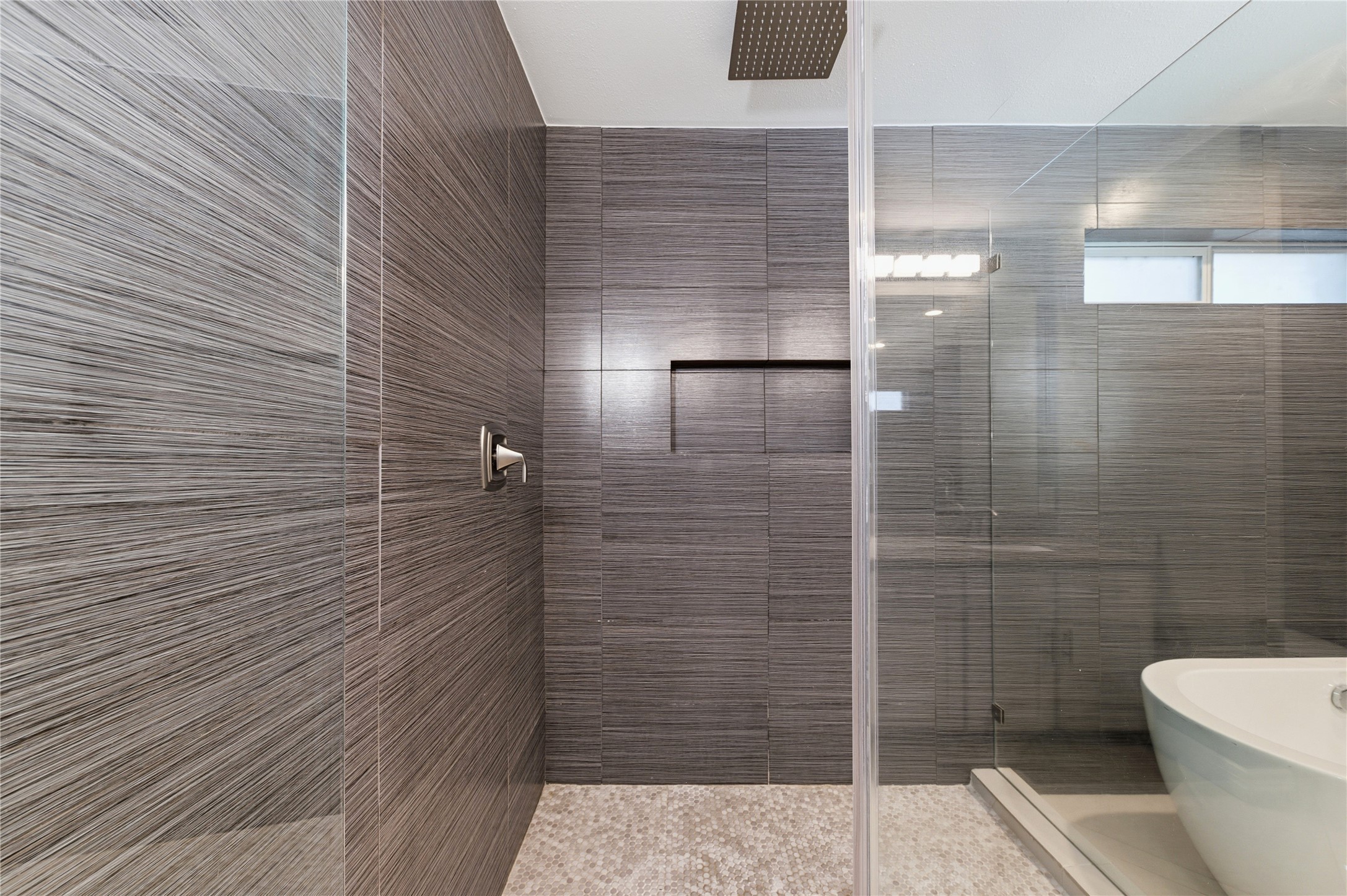 Luxurious walk-in glass shower!