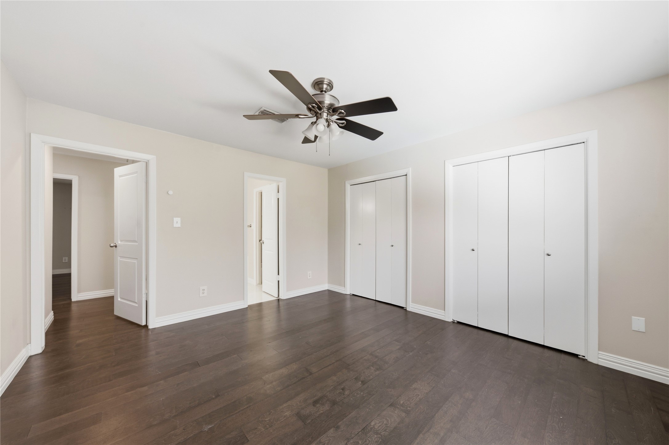 Bright and spacious secondary bedroom with two closets!