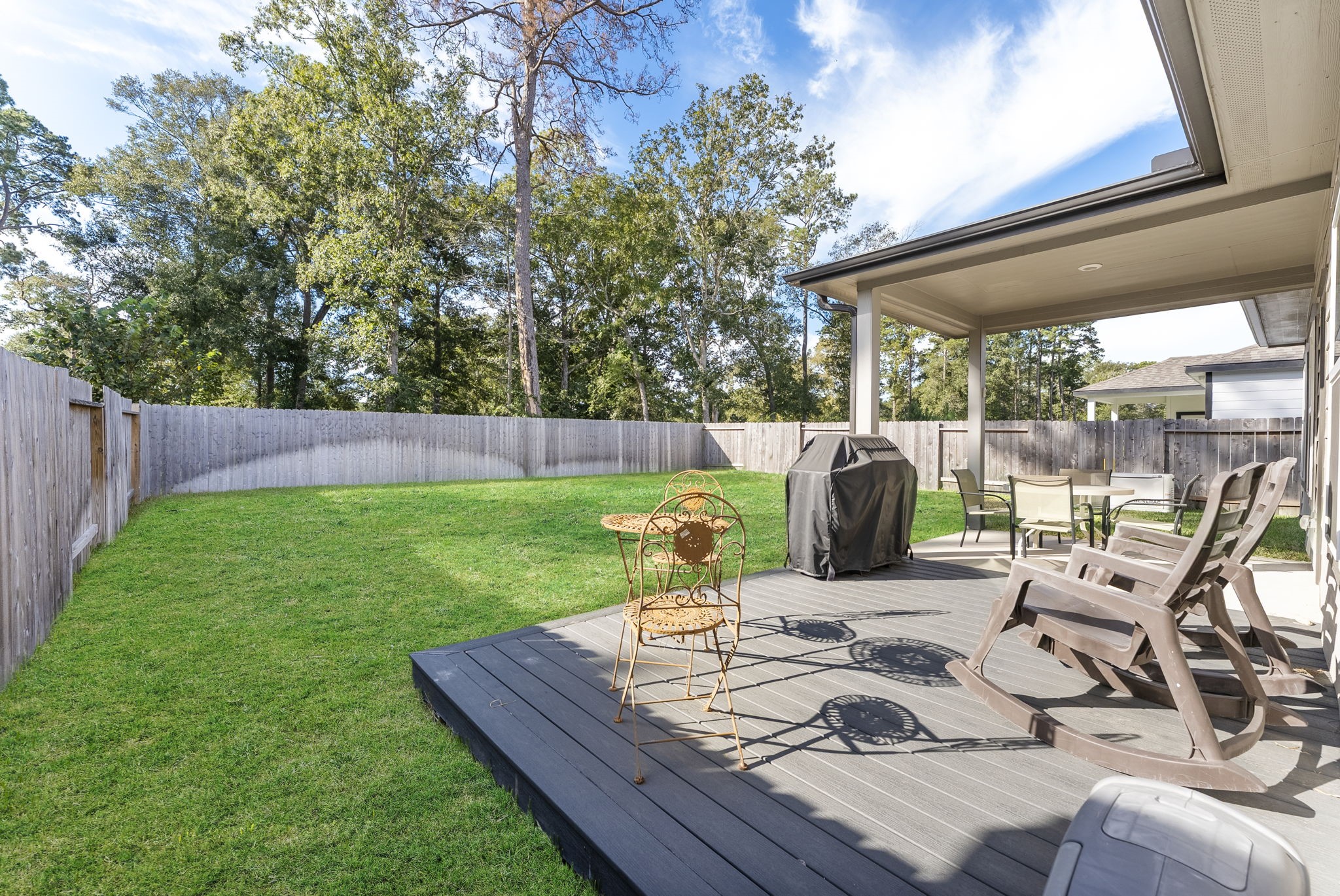 Extended back patio.