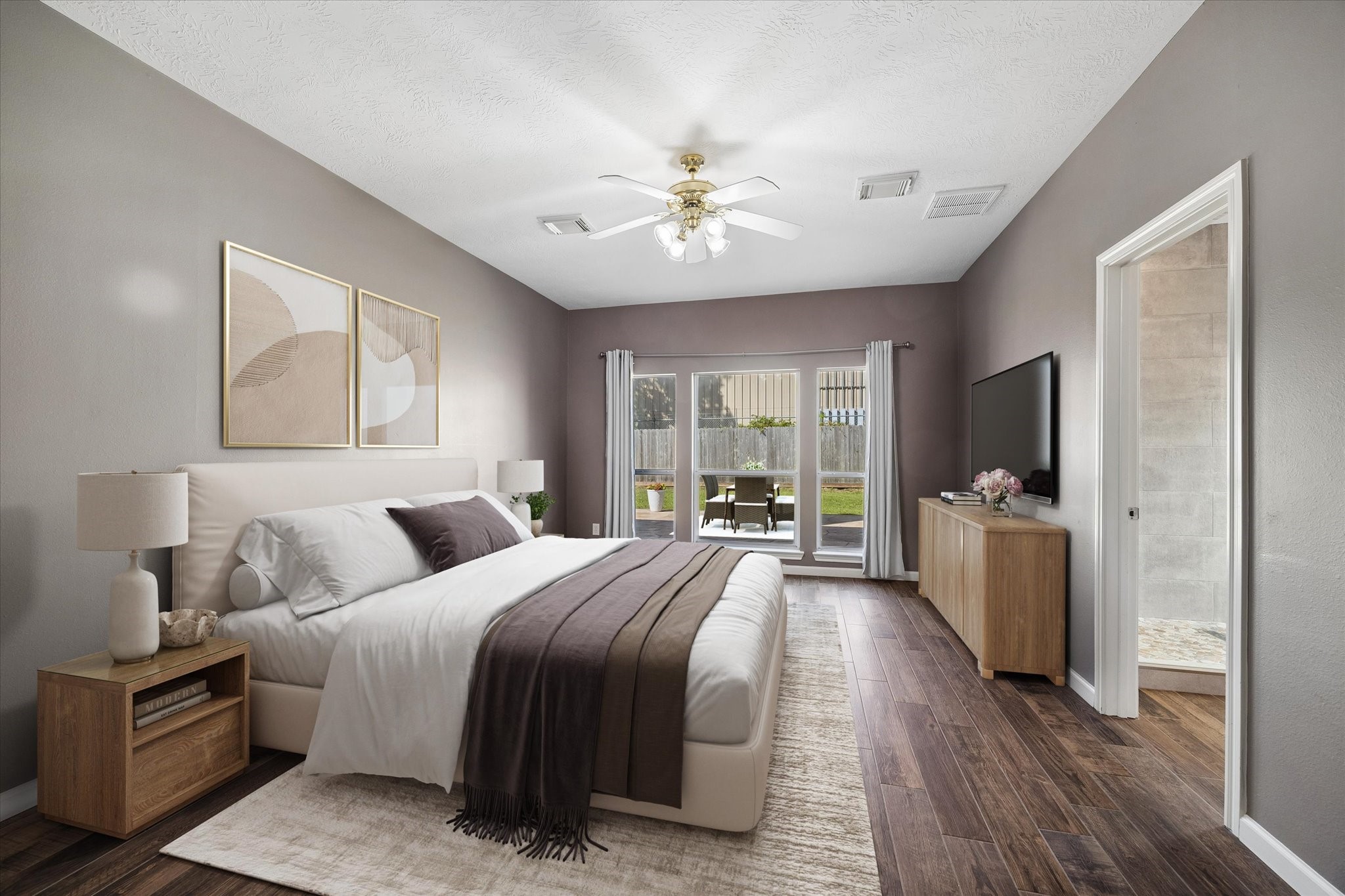 Virtually staged to show decorating options. Plenty of room for a king-sized bed!